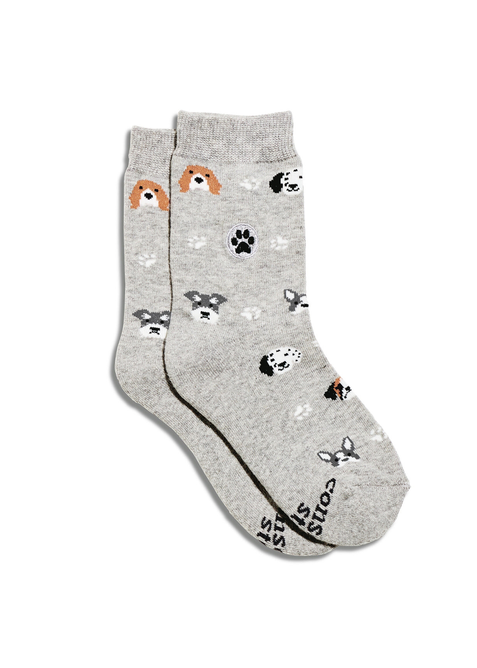 Conscious Step Kids Gray Dog Socks - Youth