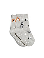 Conscious Step Kids Gray Dog Socks - Toddler