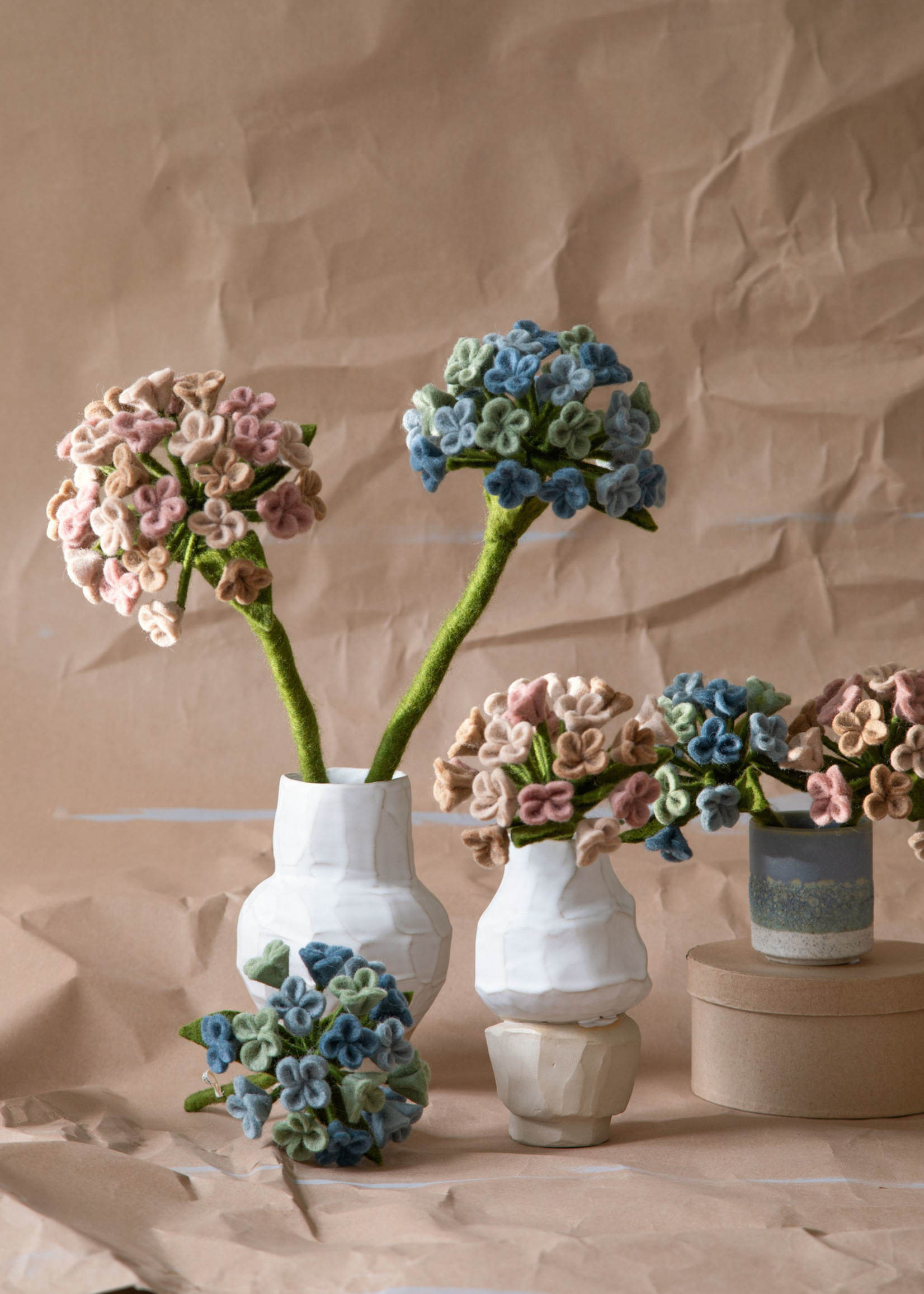 Gry and Sif Hydrangea Felt Flower