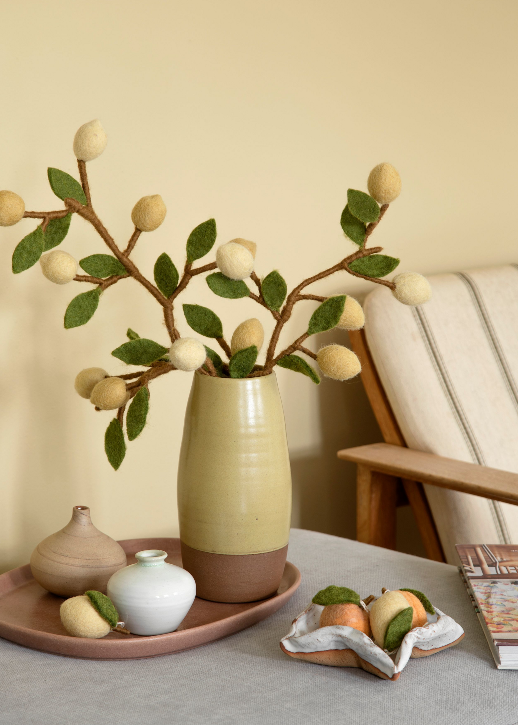 Gry and Sif Lemon Felt Branch