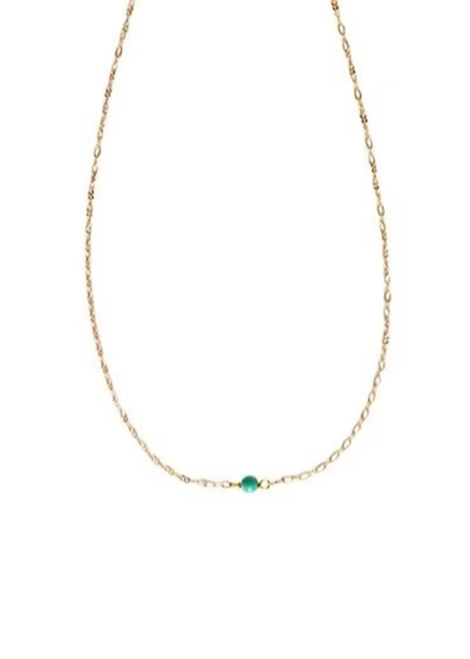 Himalayan Freedom Co Tiny Turquoise Necklace - Gold Tone