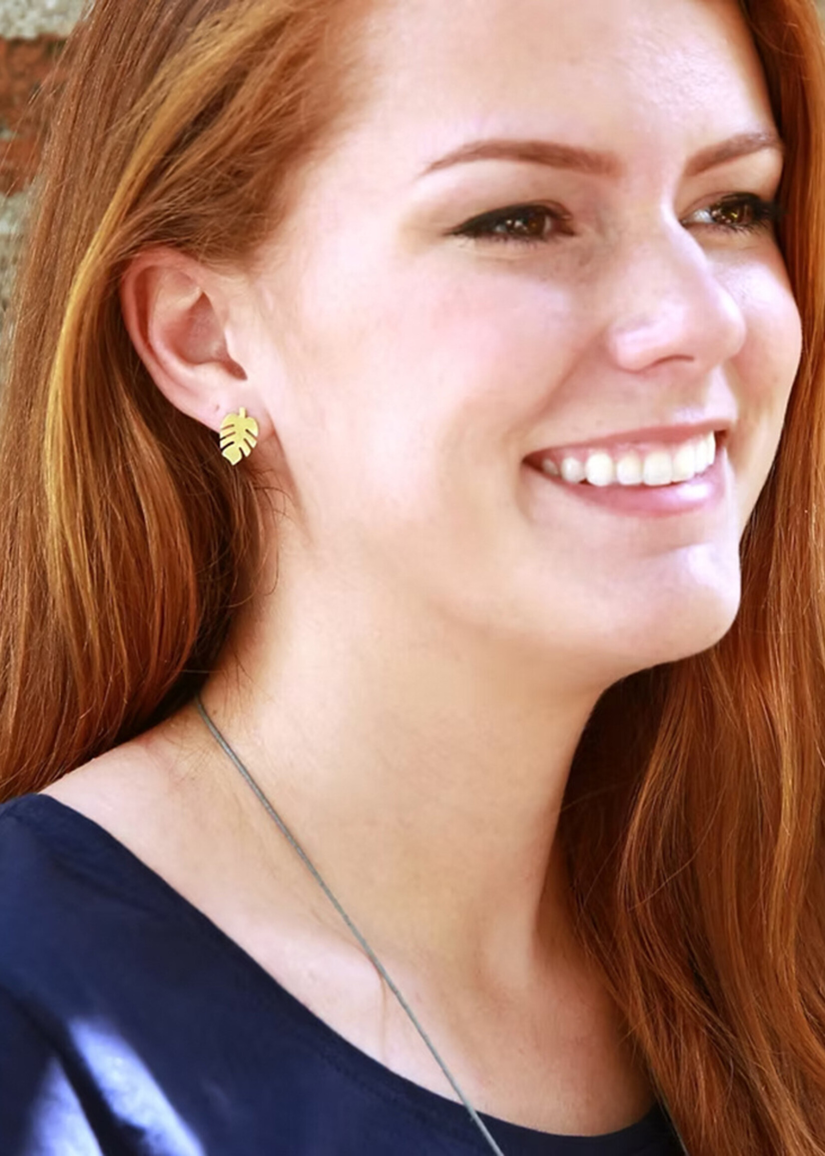 Himalayan Freedom Co New Life Leaf Stud Earrings
