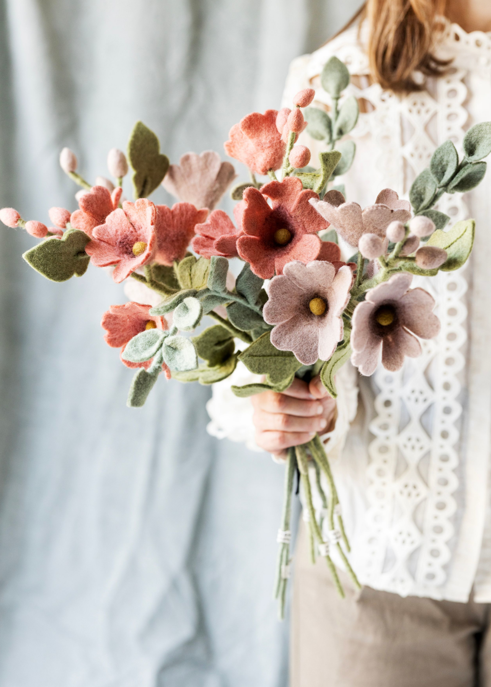 Gry and Sif Eucalyptus Felt Leaf Branch