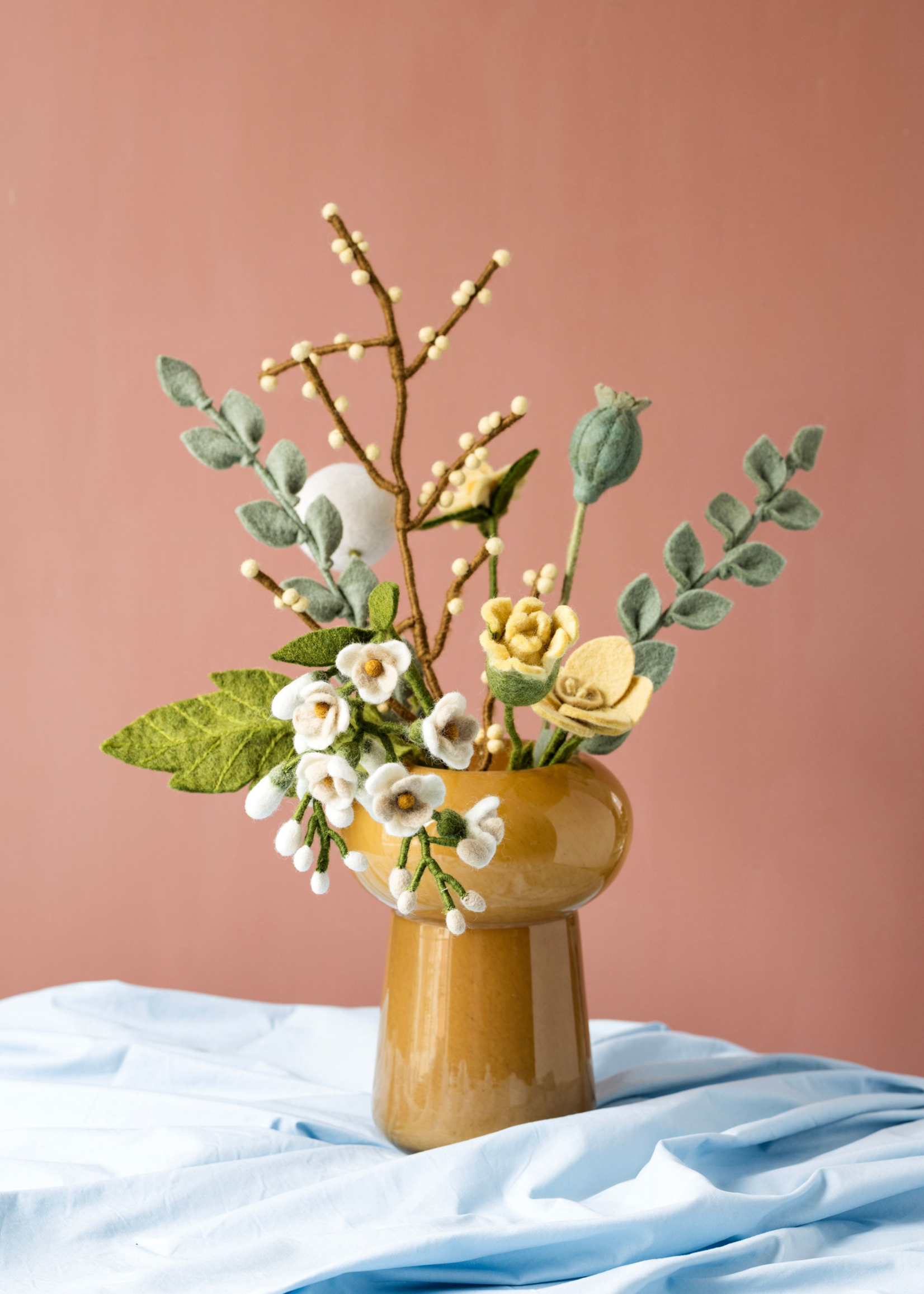 Gry and Sif Eucalyptus Felt Leaf Branch