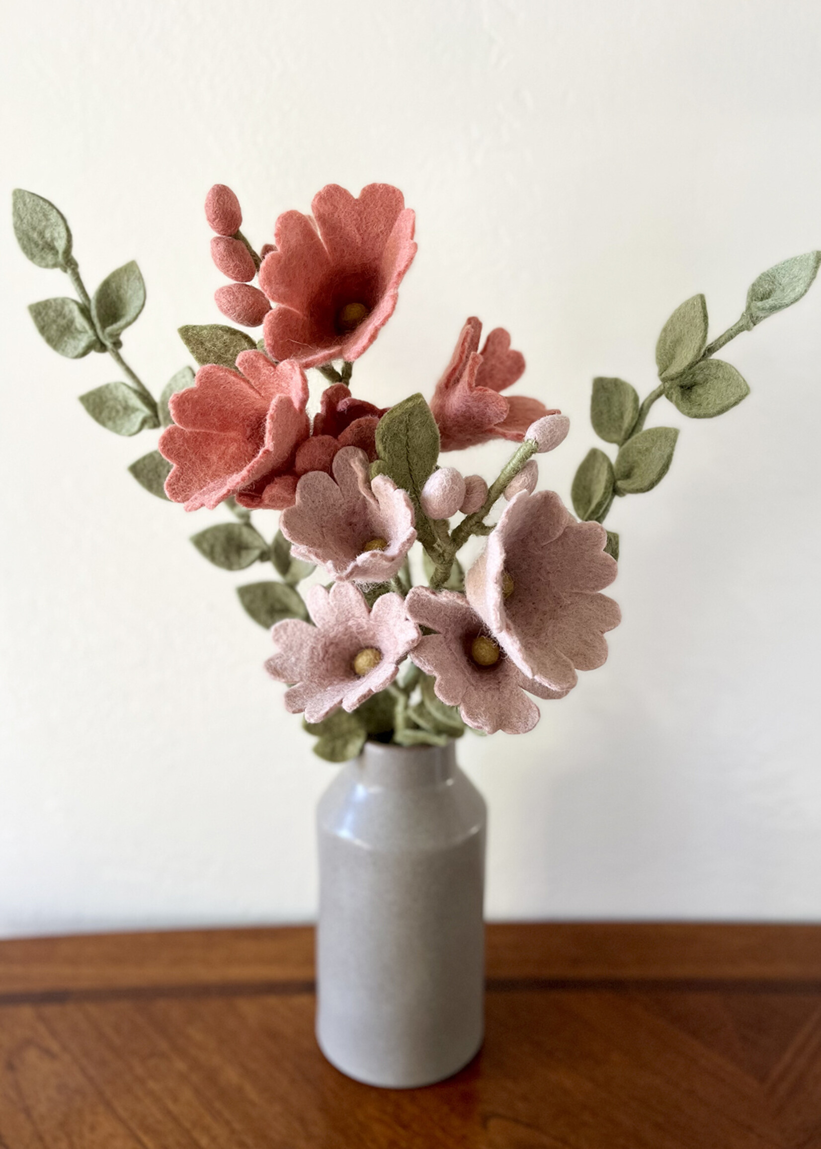 Gry and Sif Hollyhock Felt Flower