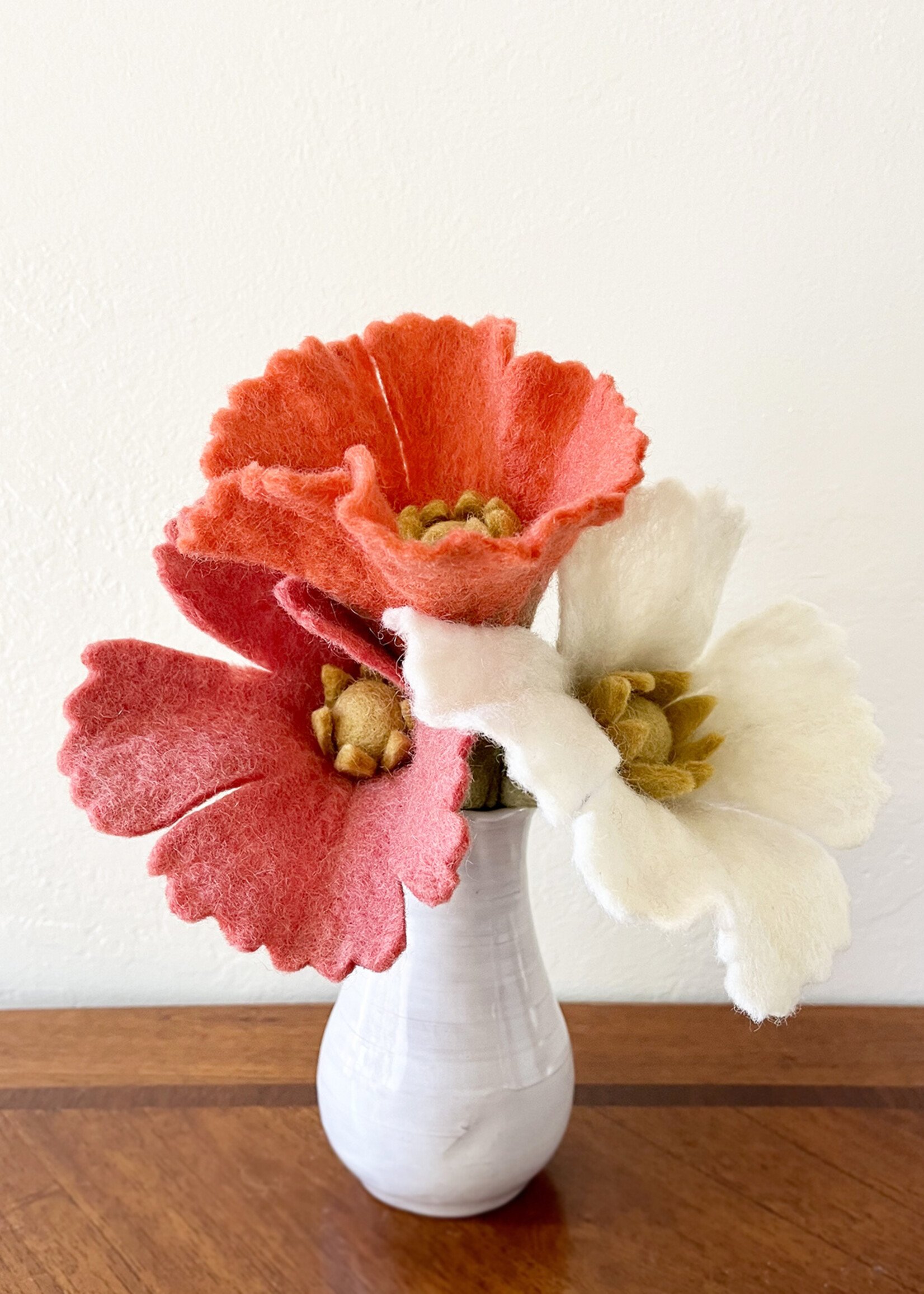 Gry and Sif Poppy Felt Flower