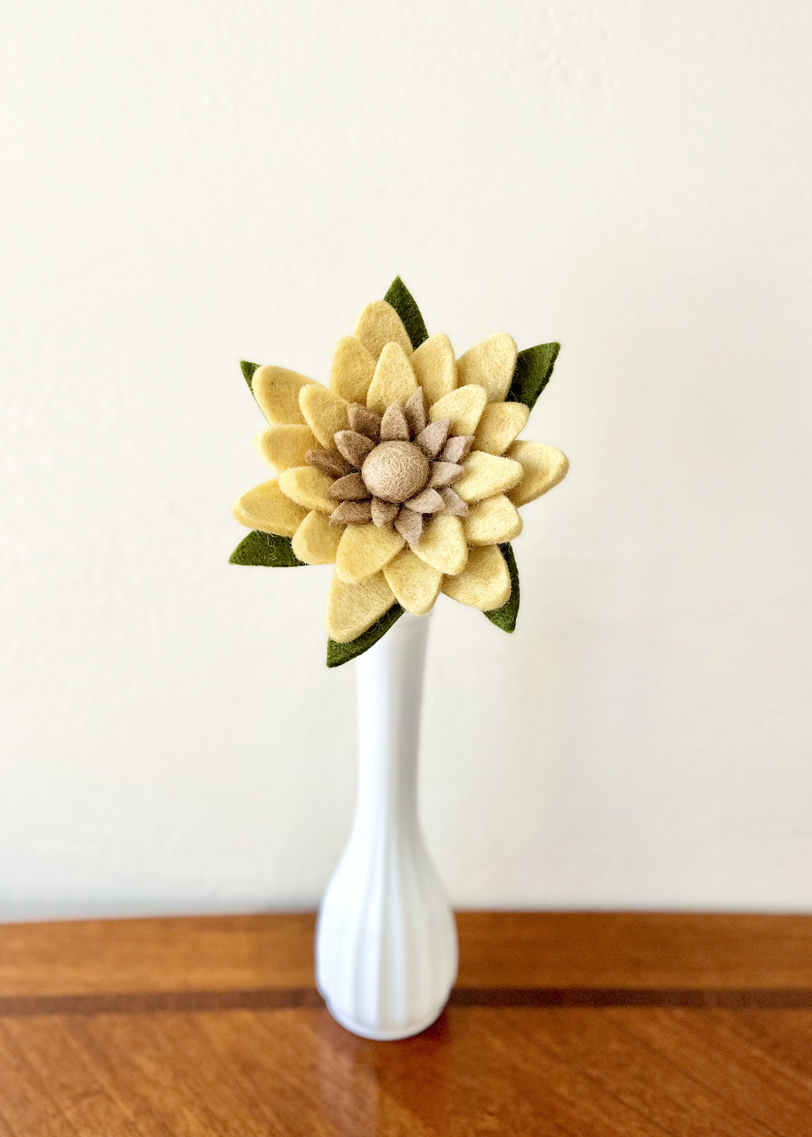 Gry and Sif Light Yellow Sunflower Felt Flower