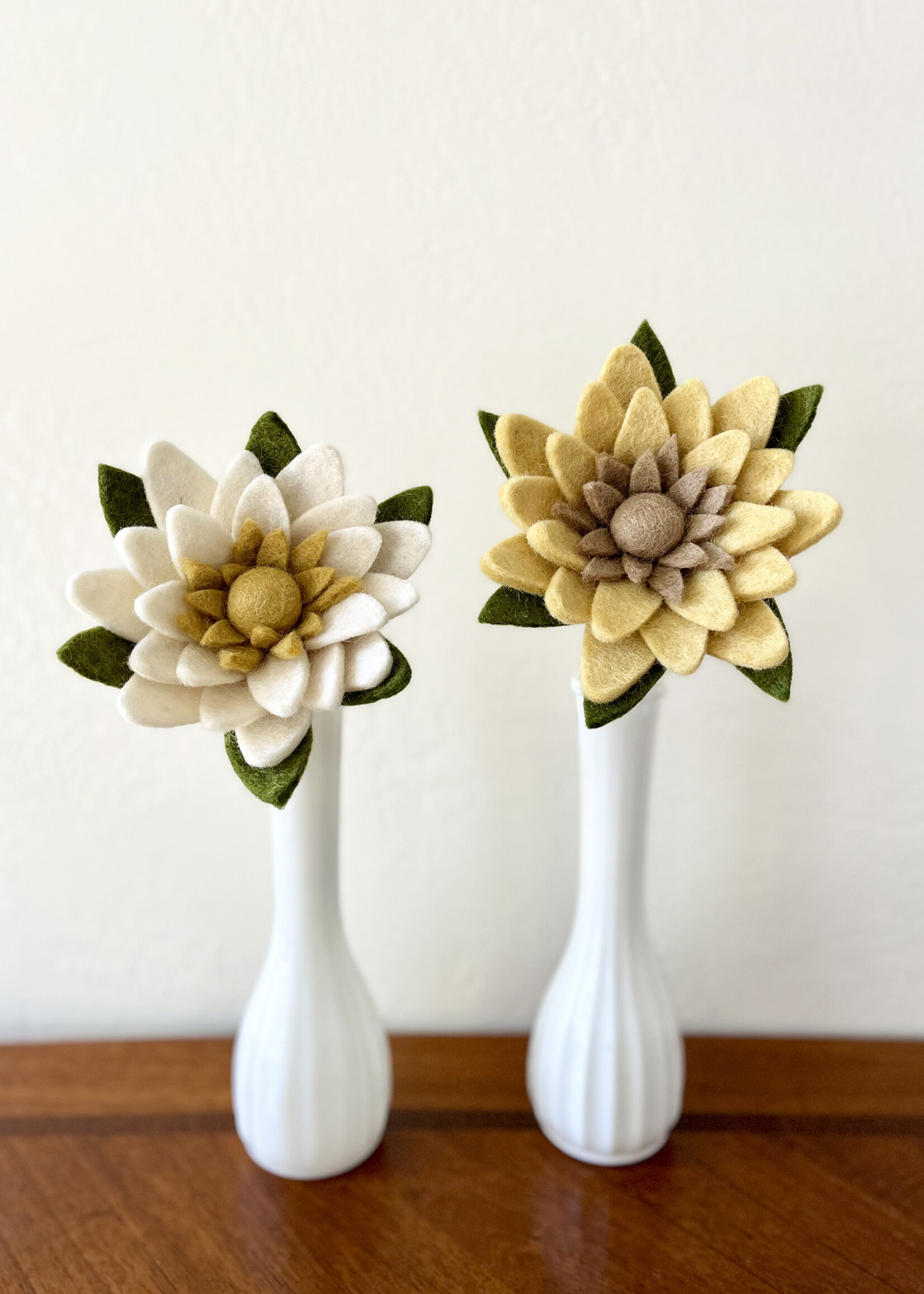 Gry and Sif Light Yellow Sunflower Felt Flower