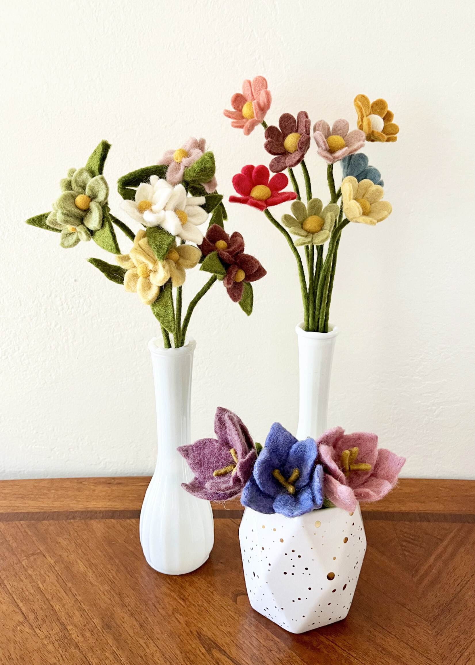 Gry and Sif Small Crocus Felt Flower