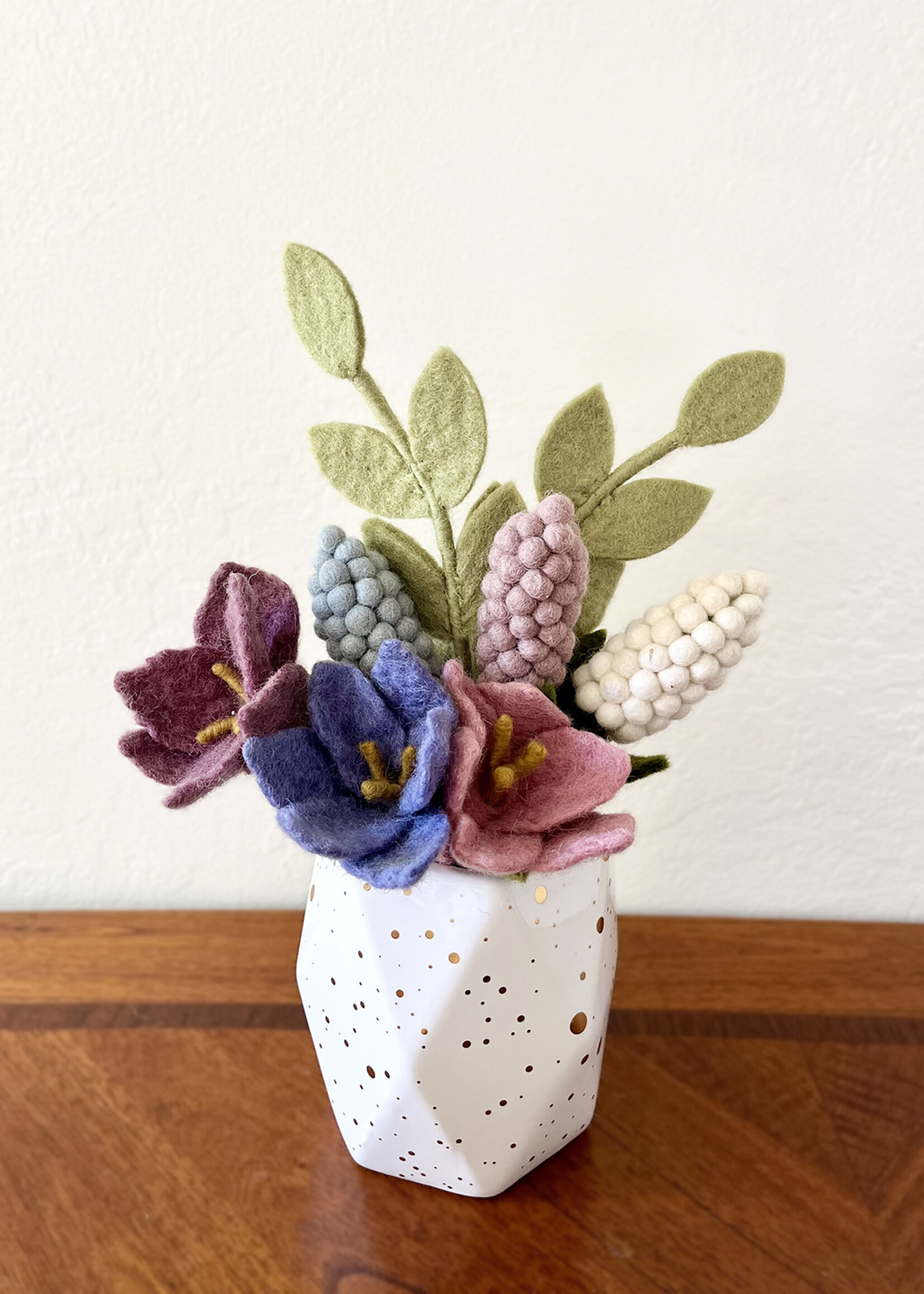 Gry and Sif Small Pearl Hyacinth Felt Flower