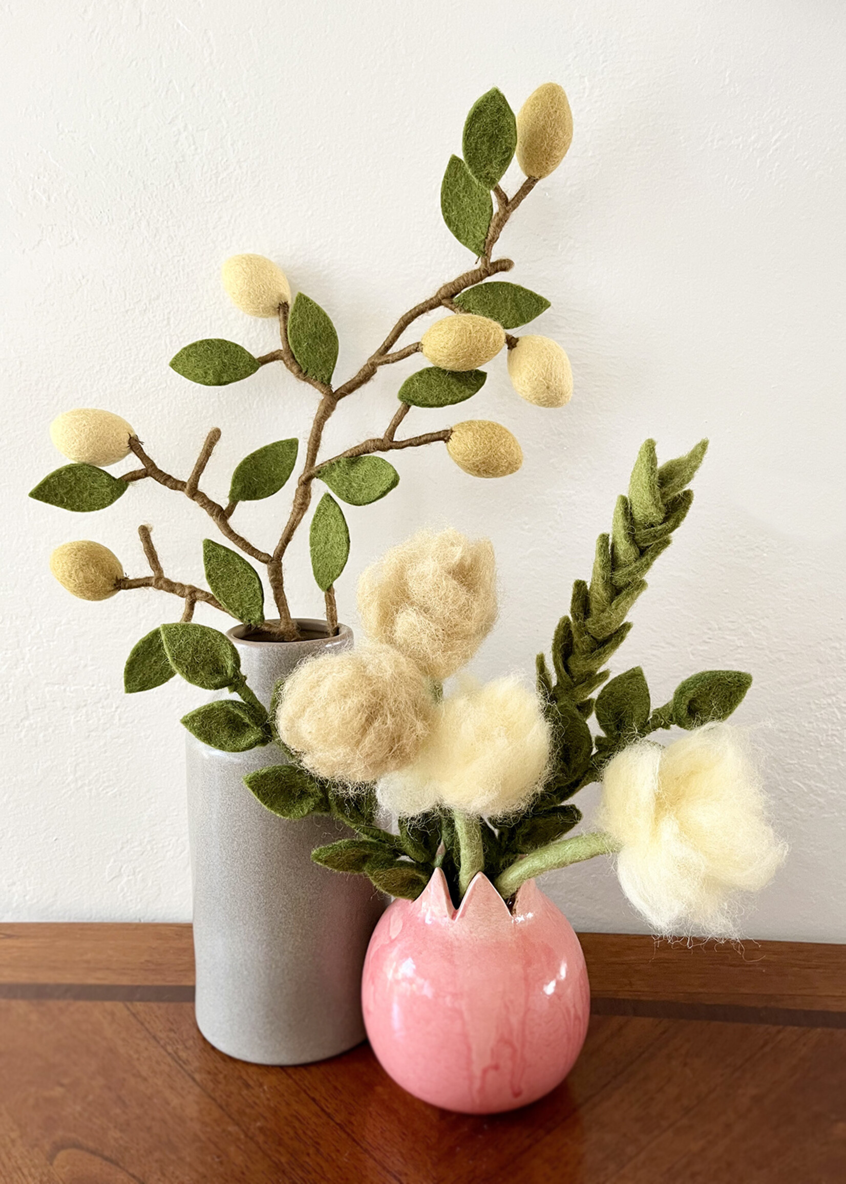 Gry and Sif Lemon Felt Branch