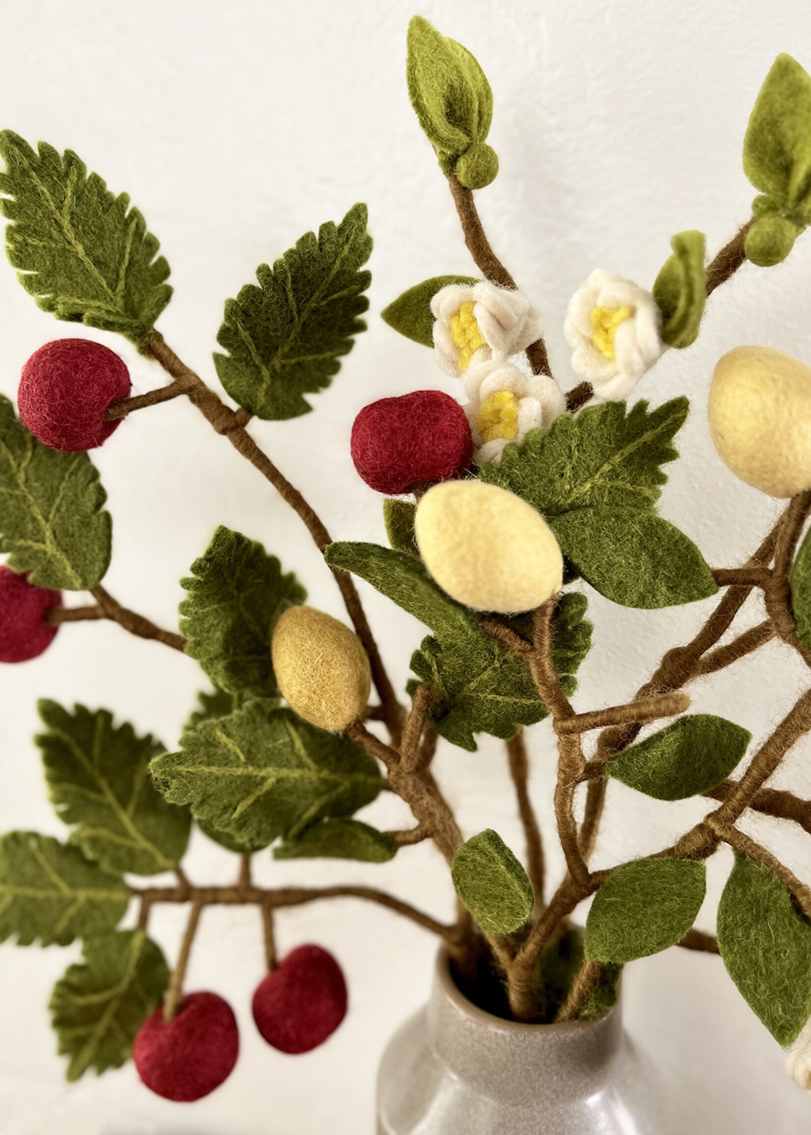 Gry and Sif Apple Blossom Felt Branch