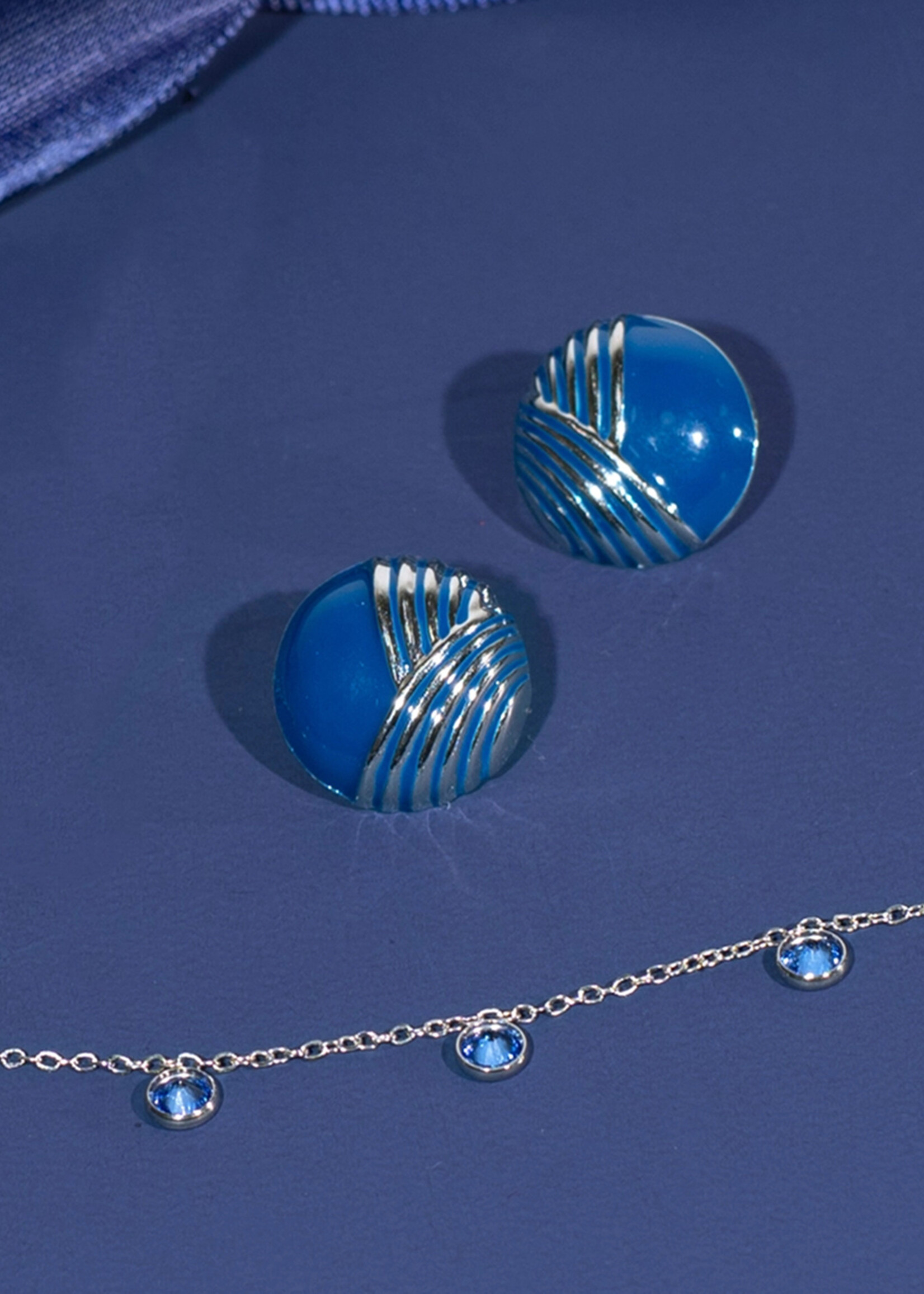 Starfish Project Serenity Wave Earrings - Silver and Cobalt Blue