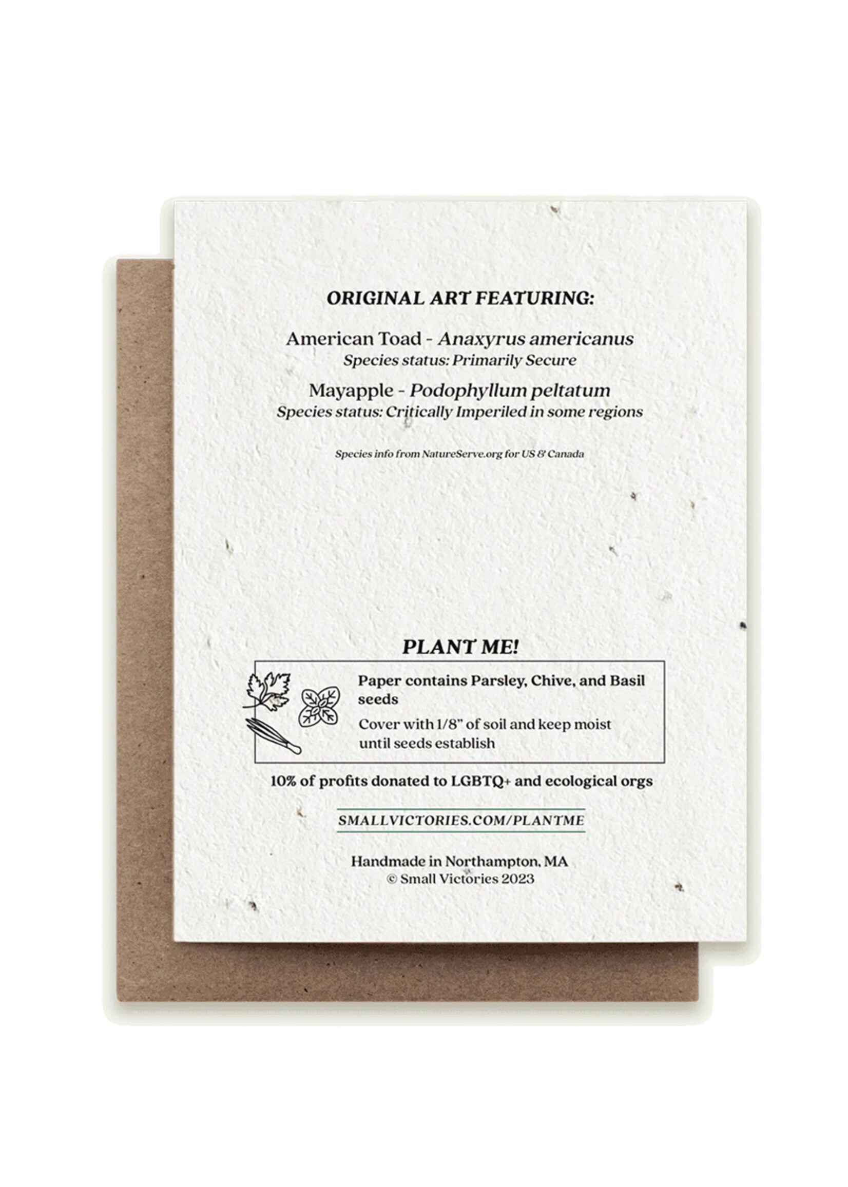 Small Victories Two Toads Together Plantable Card