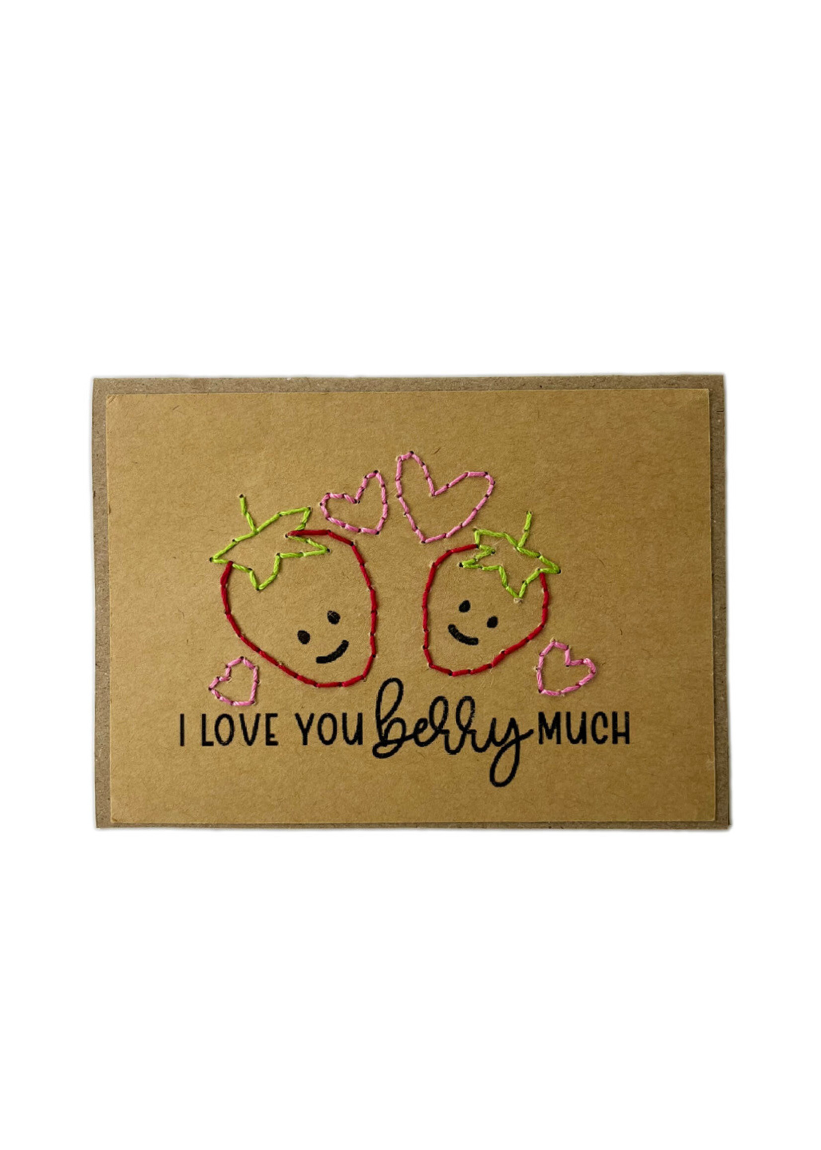 Rosie's Boutique Haiti Berry Love Handstitched Card