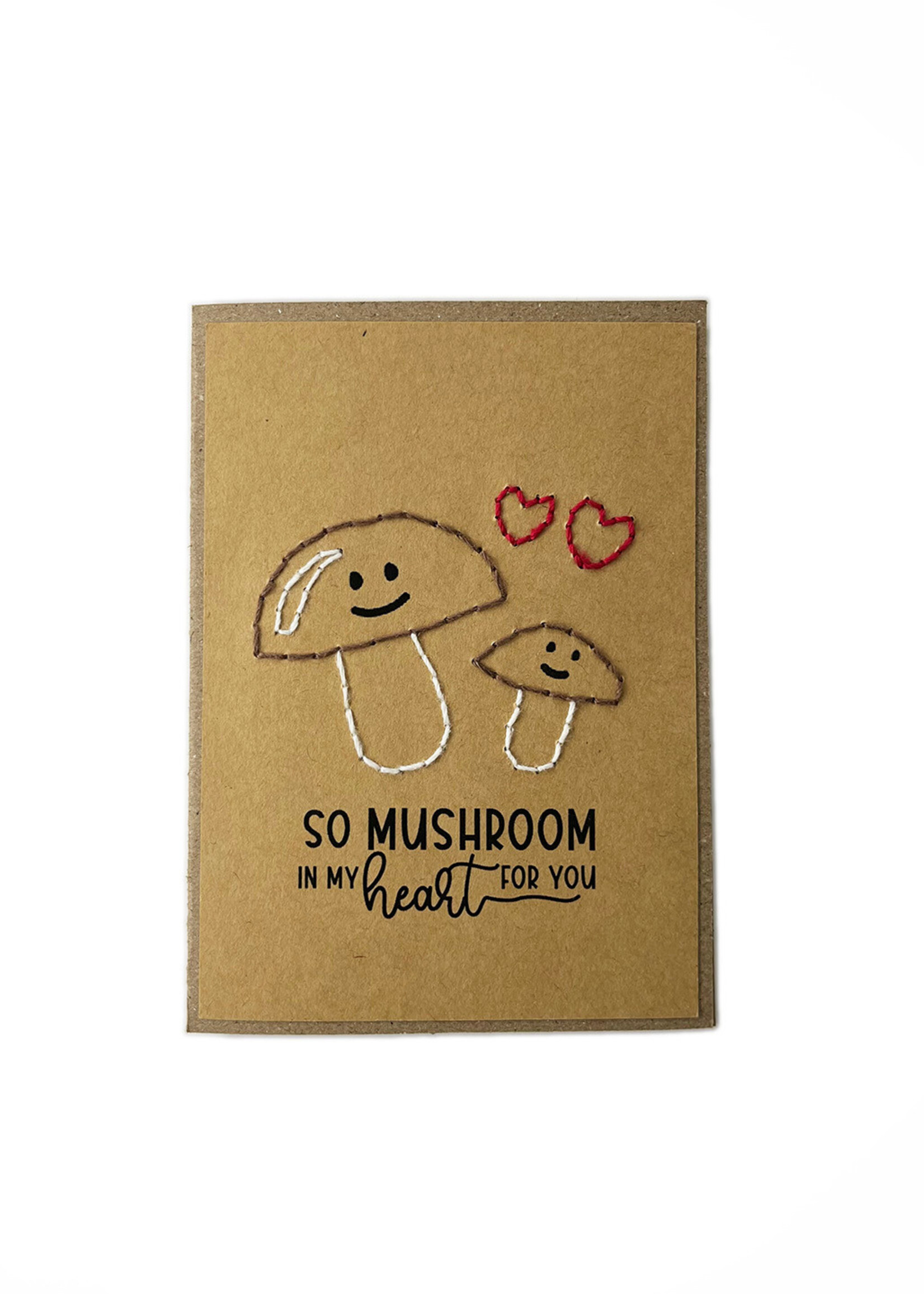 Rosie's Boutique Haiti Mushroom Love Handstitched Card