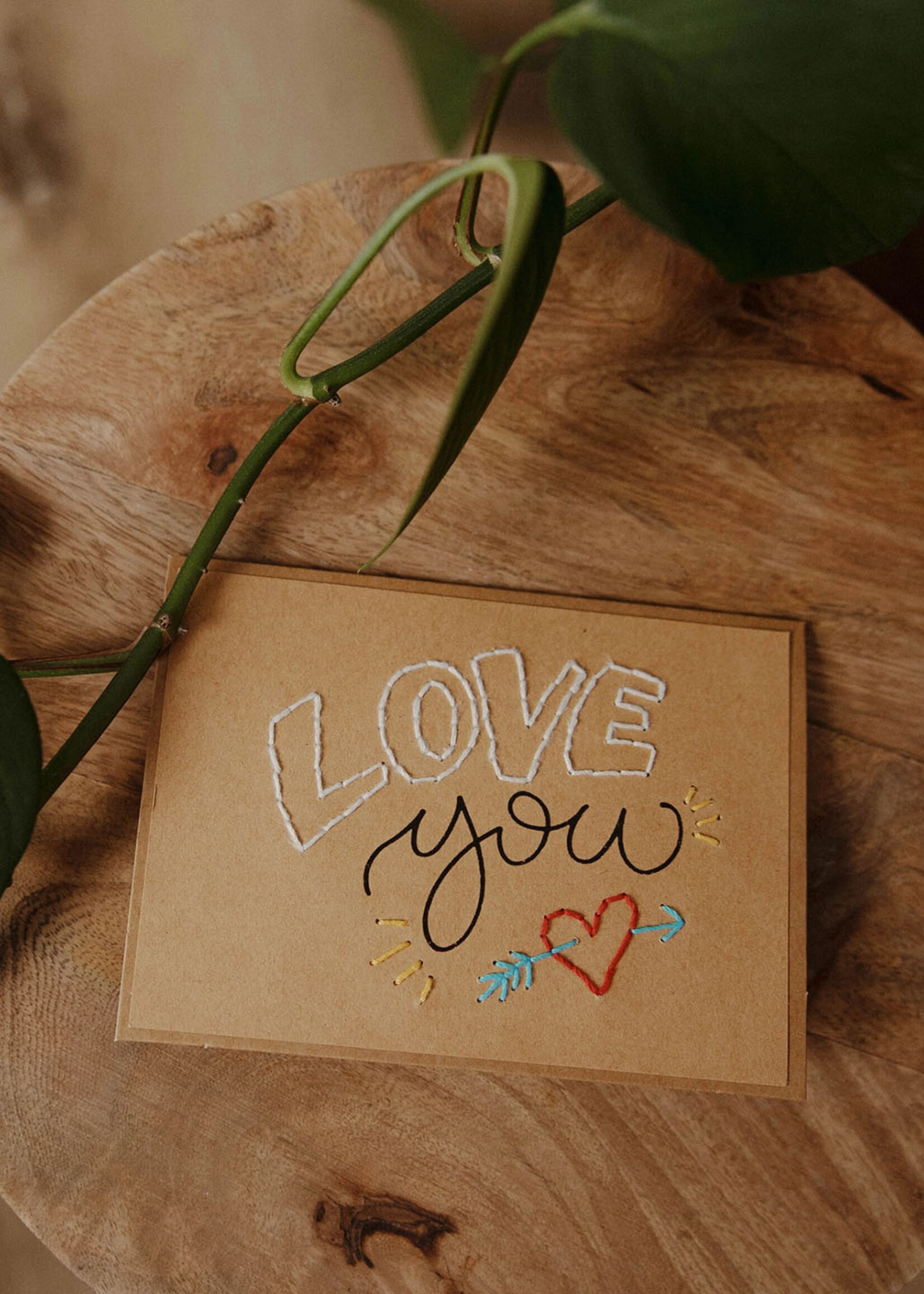 Rosie's Boutique Haiti Love You Handstitched Card