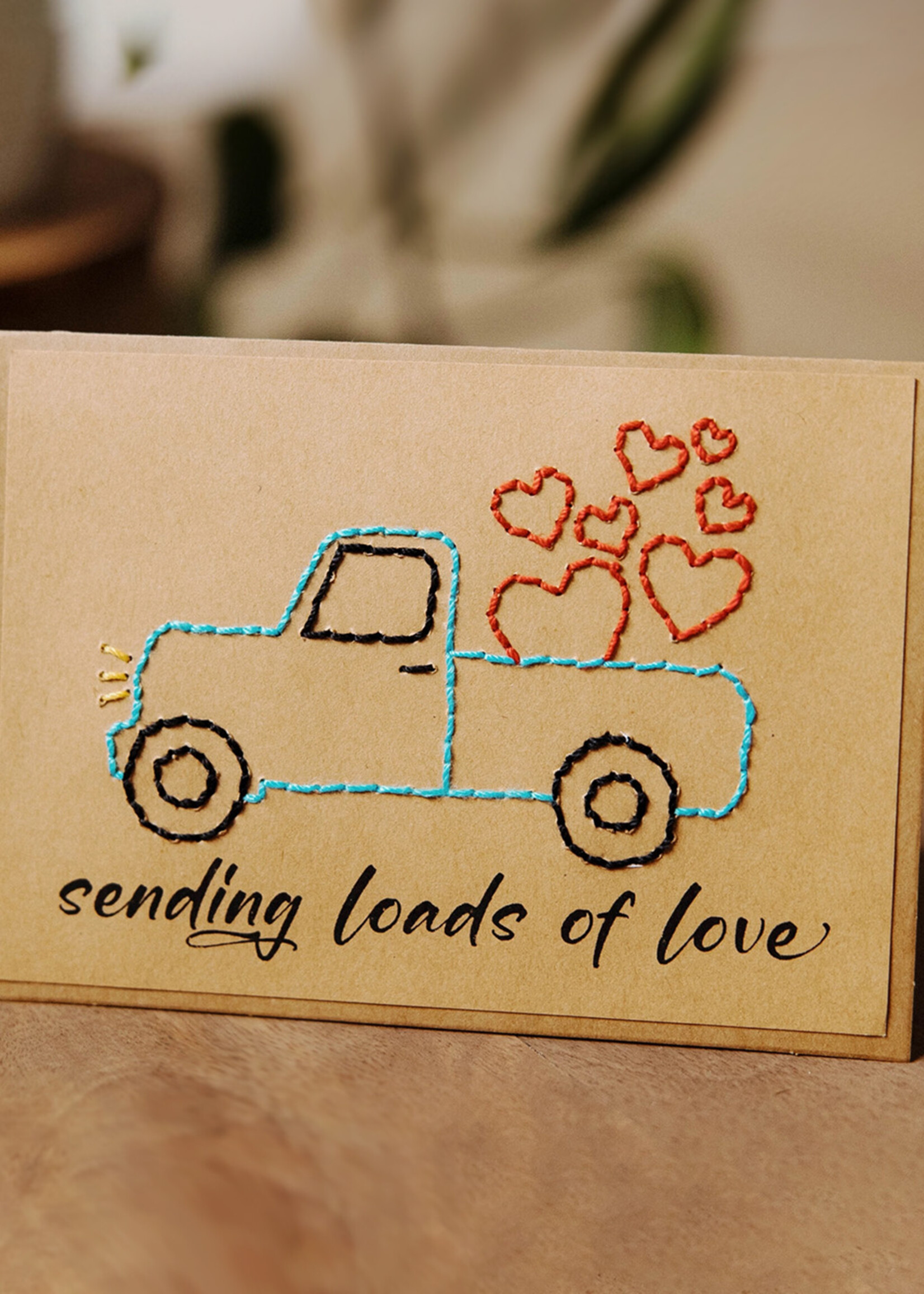 Rosie's Boutique Haiti Loads of Love Truck Handstitched Card