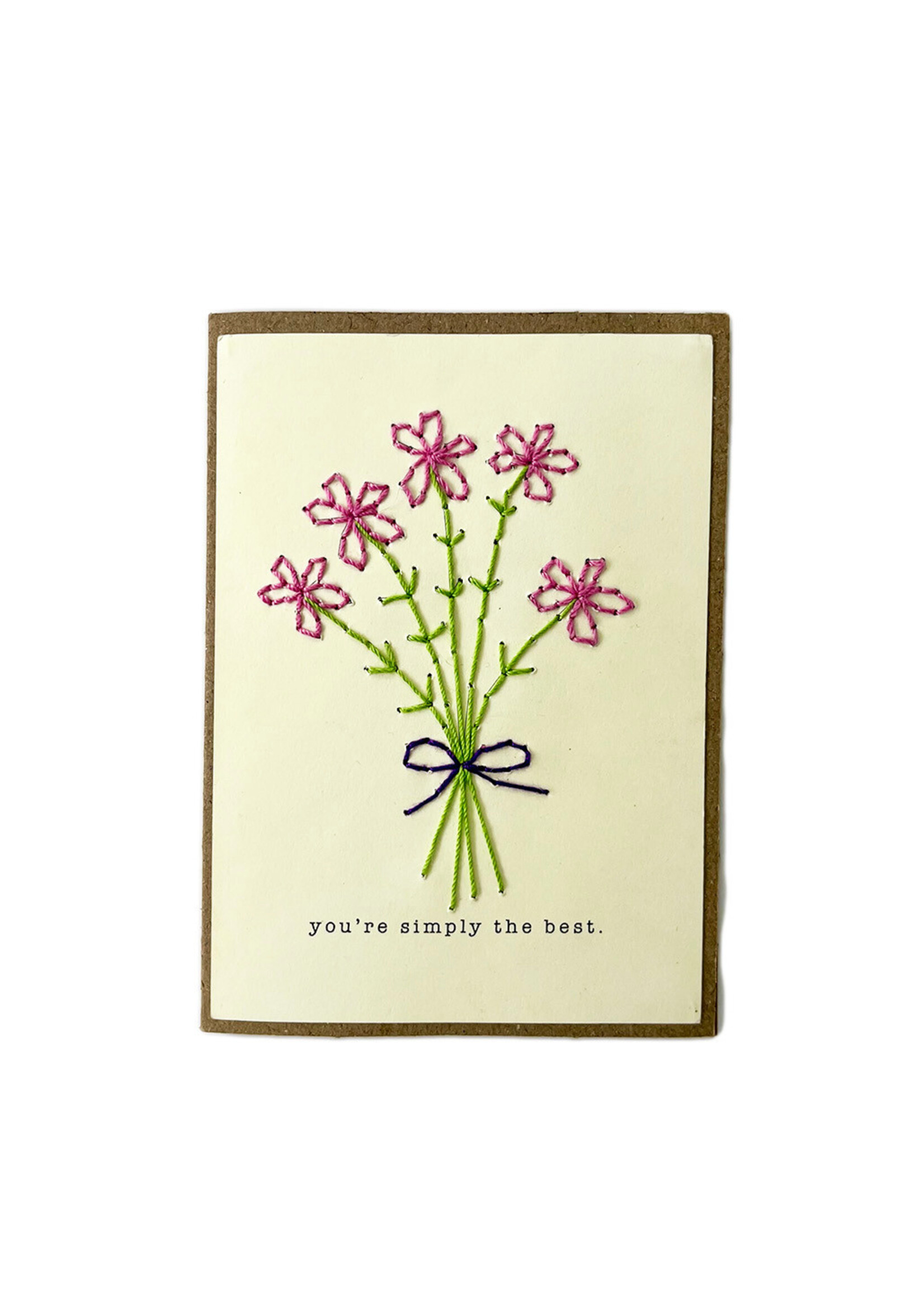 Rosie's Boutique Haiti Simply the Best Flowers Handstitched Card