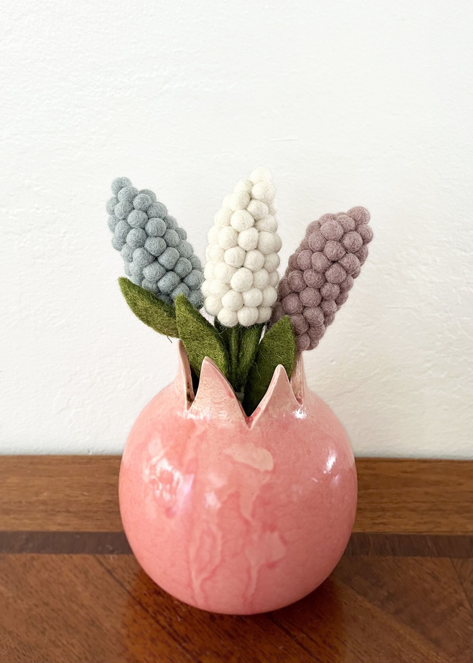 Gry and Sif Small Pearl Hyacinth Felt Flower