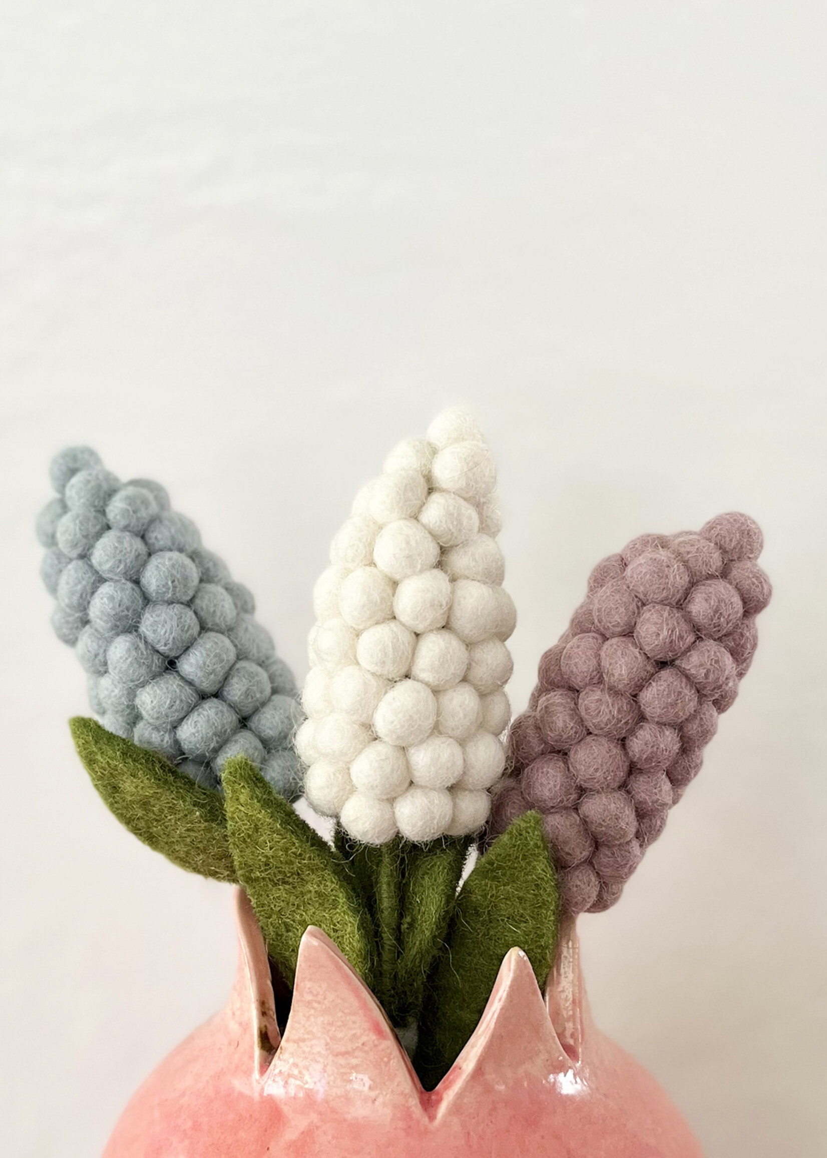 Gry and Sif Small Pearl Hyacinth Felt Flower