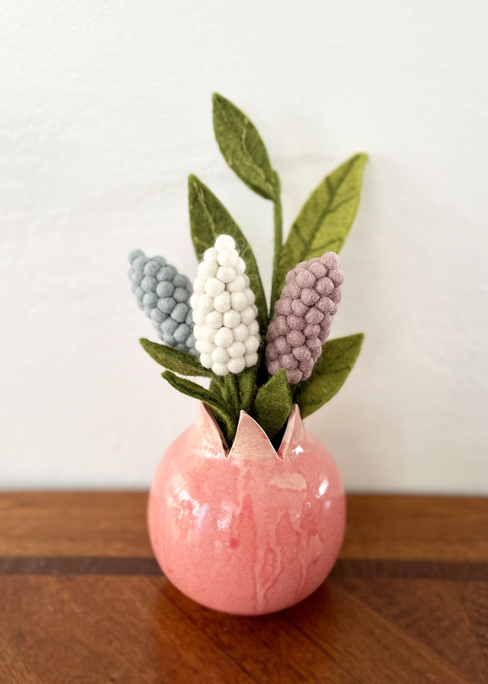 Gry and Sif Small Pearl Hyacinth Felt Flower
