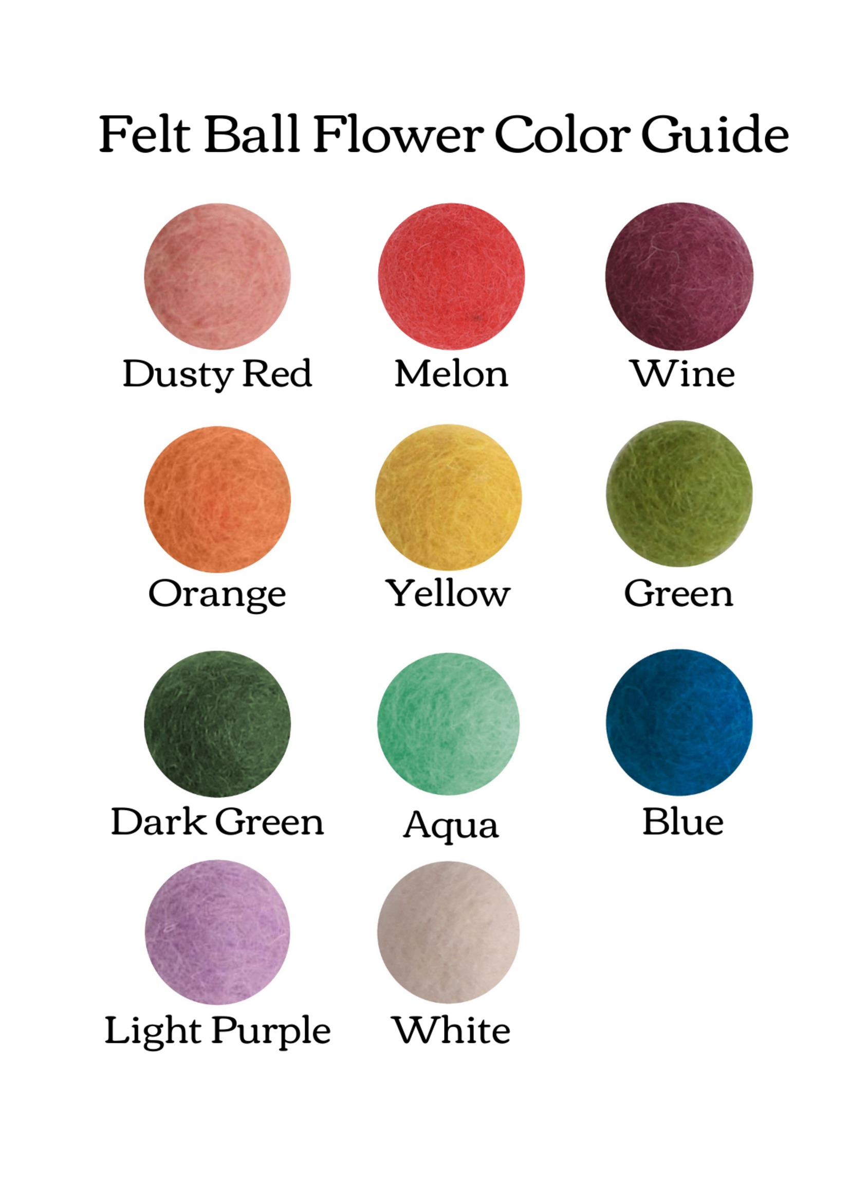 Gry and Sif Felt Flower Ball - 2cm