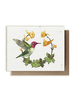 Small Victories Anna's Hummingbird & Yellow Larkspur Plantable Card