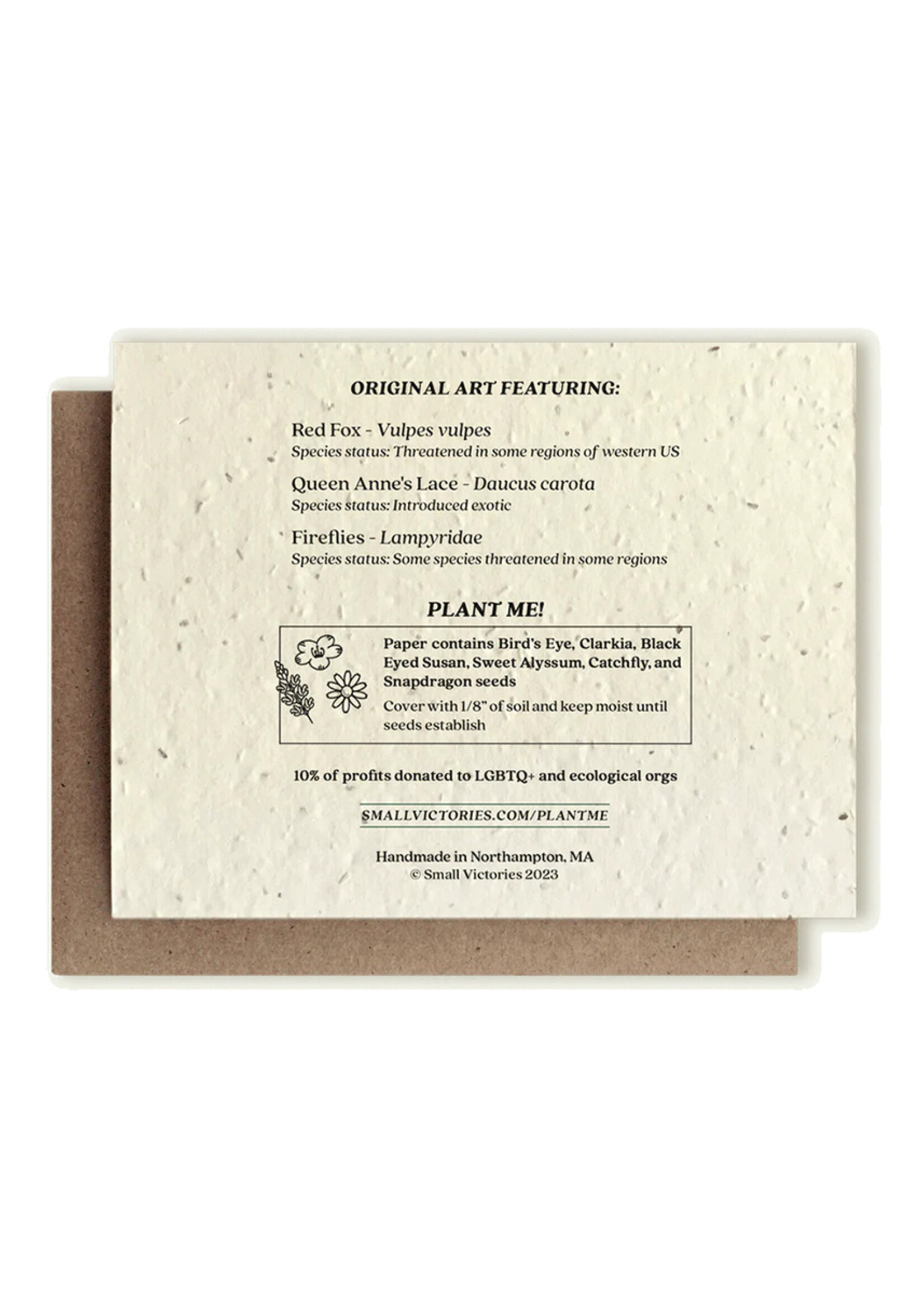 Small Victories Thinking of You Fox Plantable Card