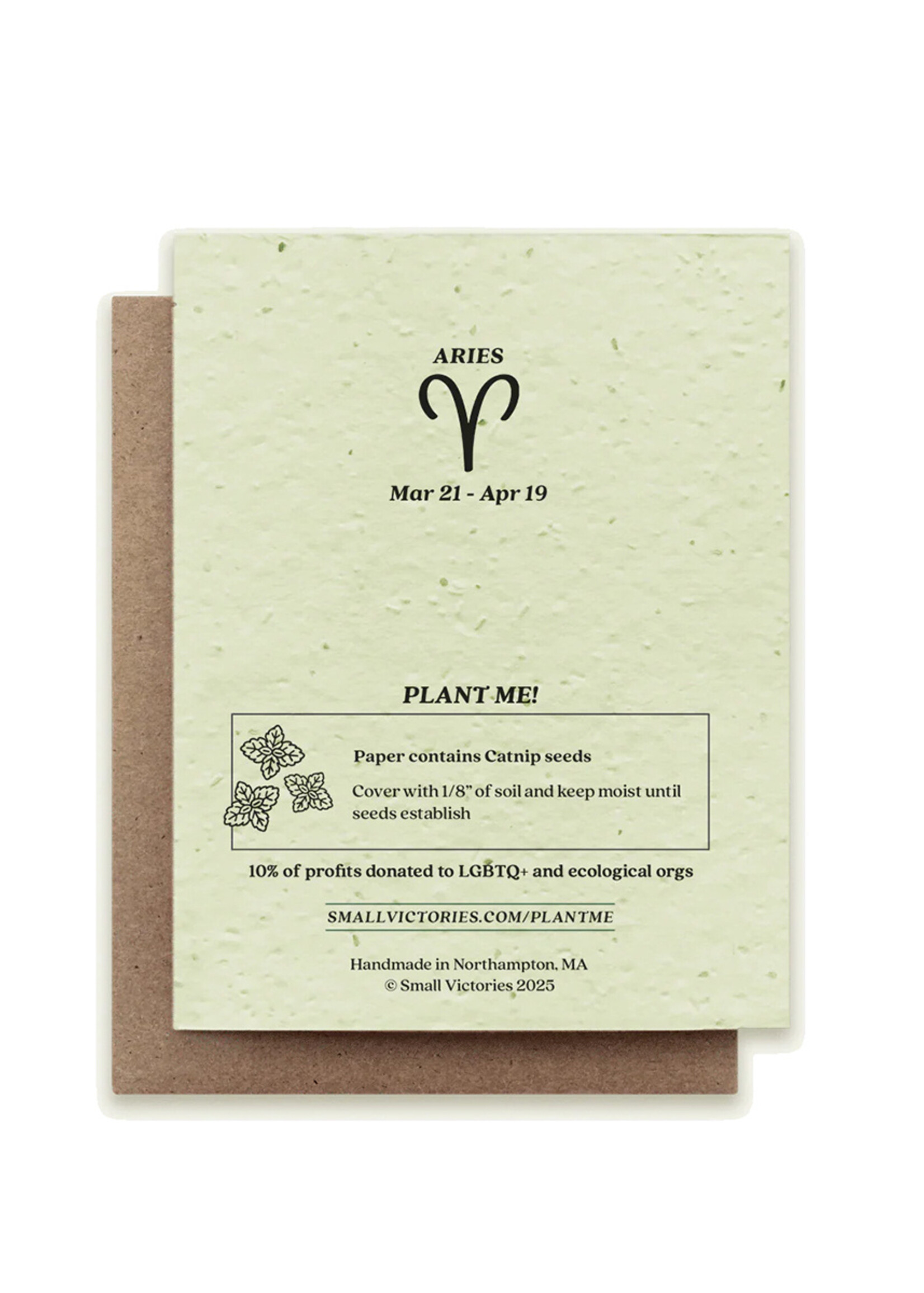 Small Victories Cat Zodiac Aries Plantable Card