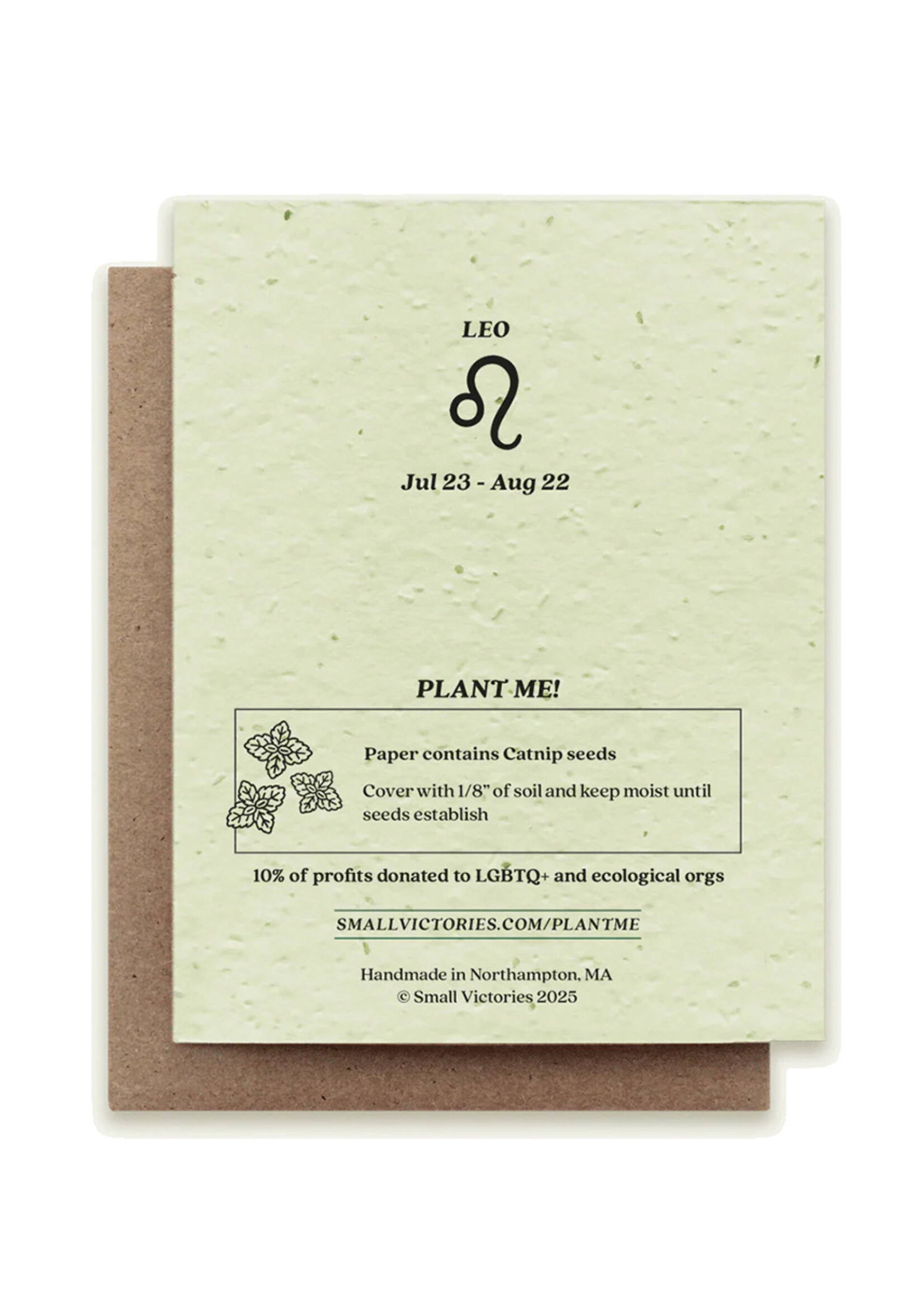 Small Victories Cat Zodiac Leo Plantable Card