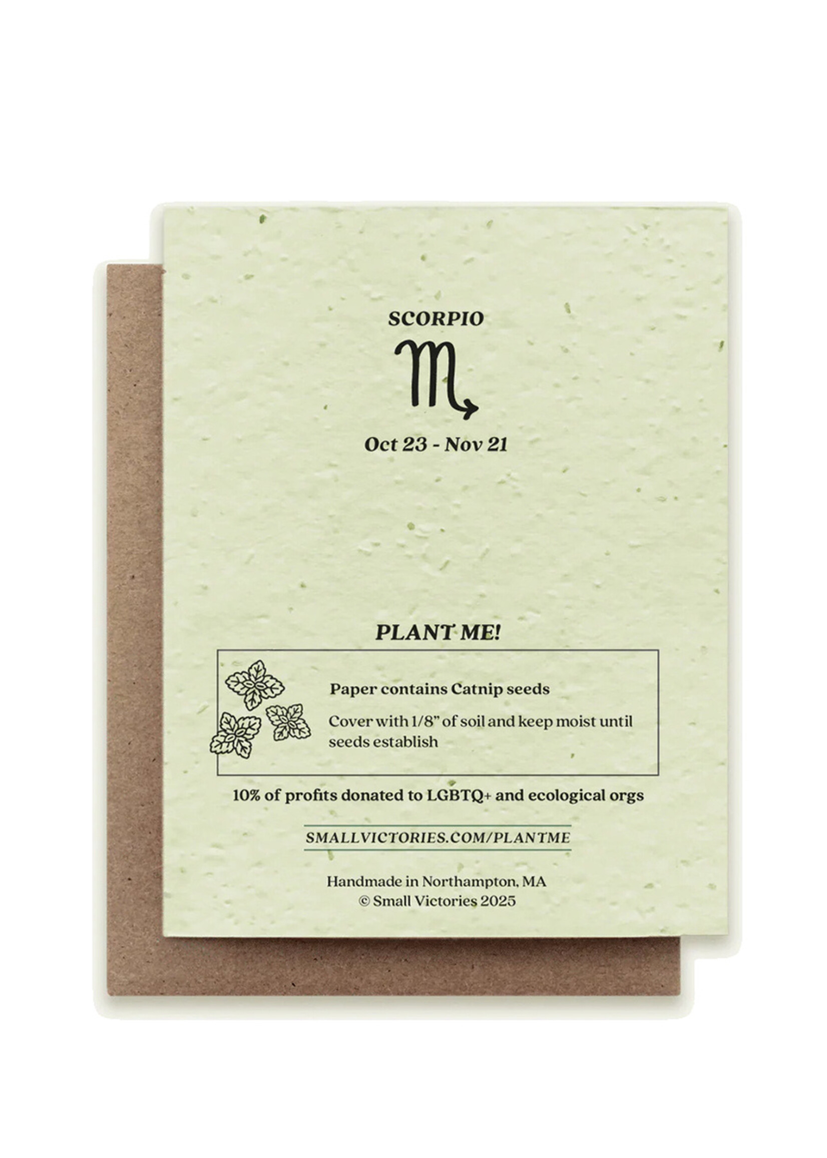 Small Victories Cat Zodiac Scorpio Plantable Card