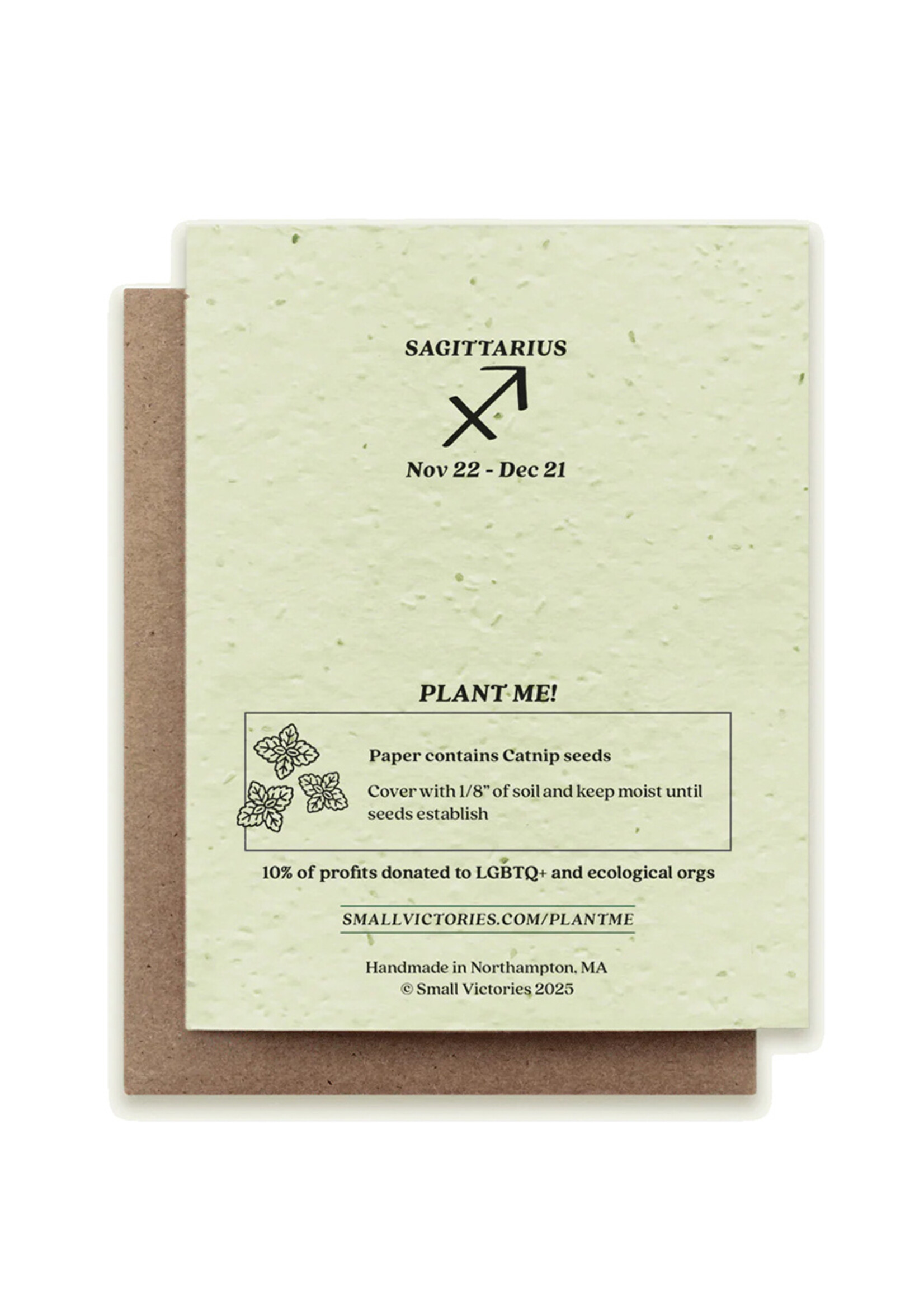 Small Victories Cat Zodiac Sagittarius Plantable Card