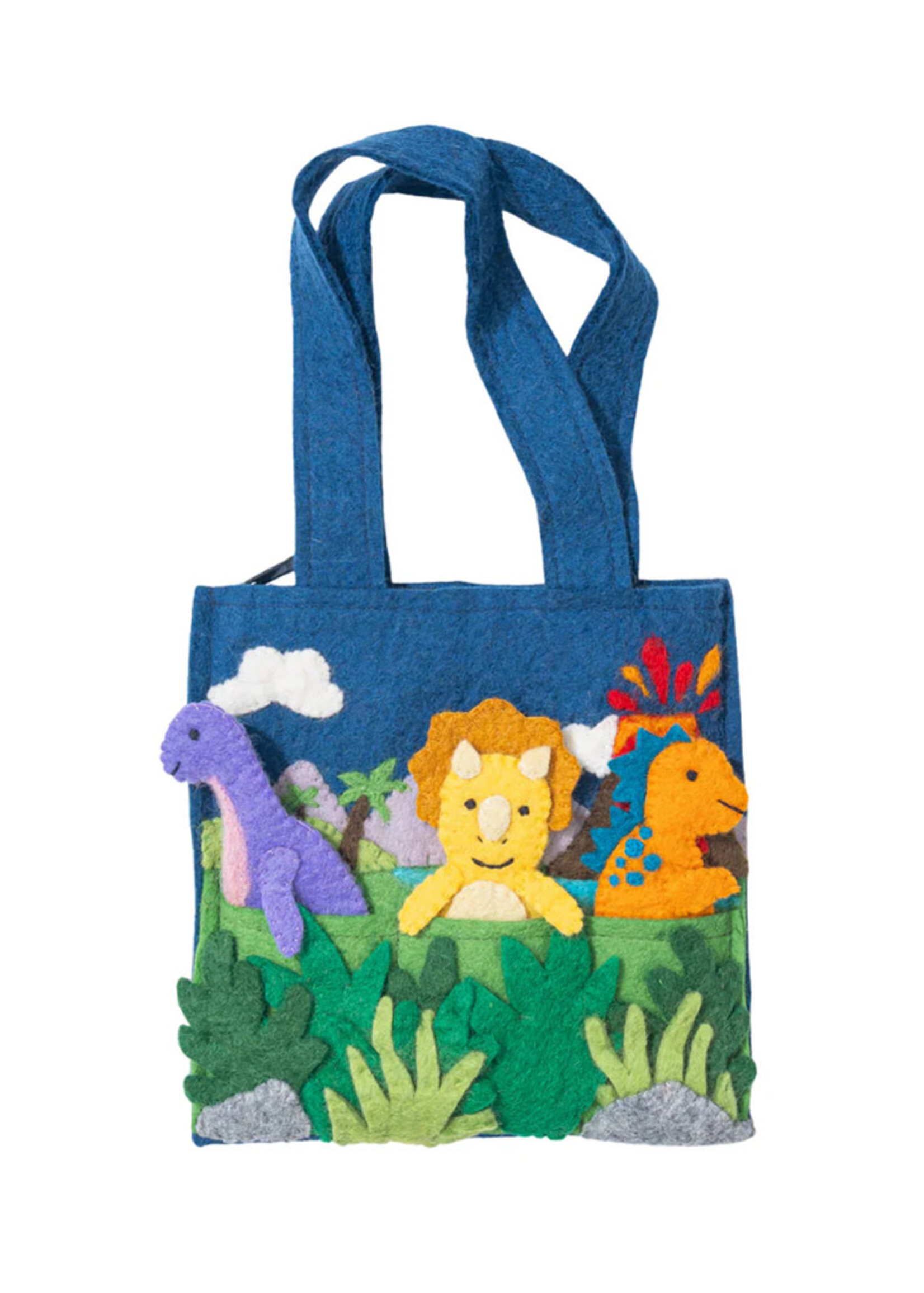 Global Goods Partners Dinosaur Felt Puppet Bag