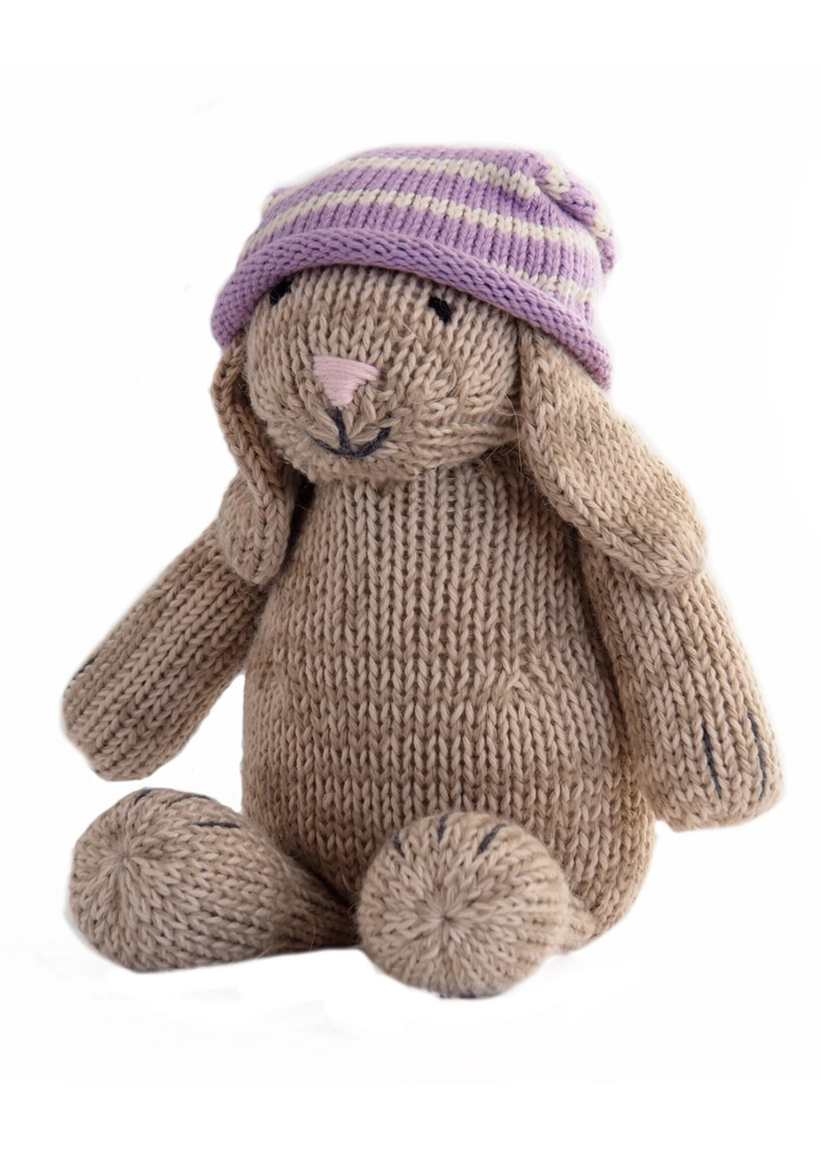 Melange Collection Knit Toy Brown Bunny with Slouch Hat