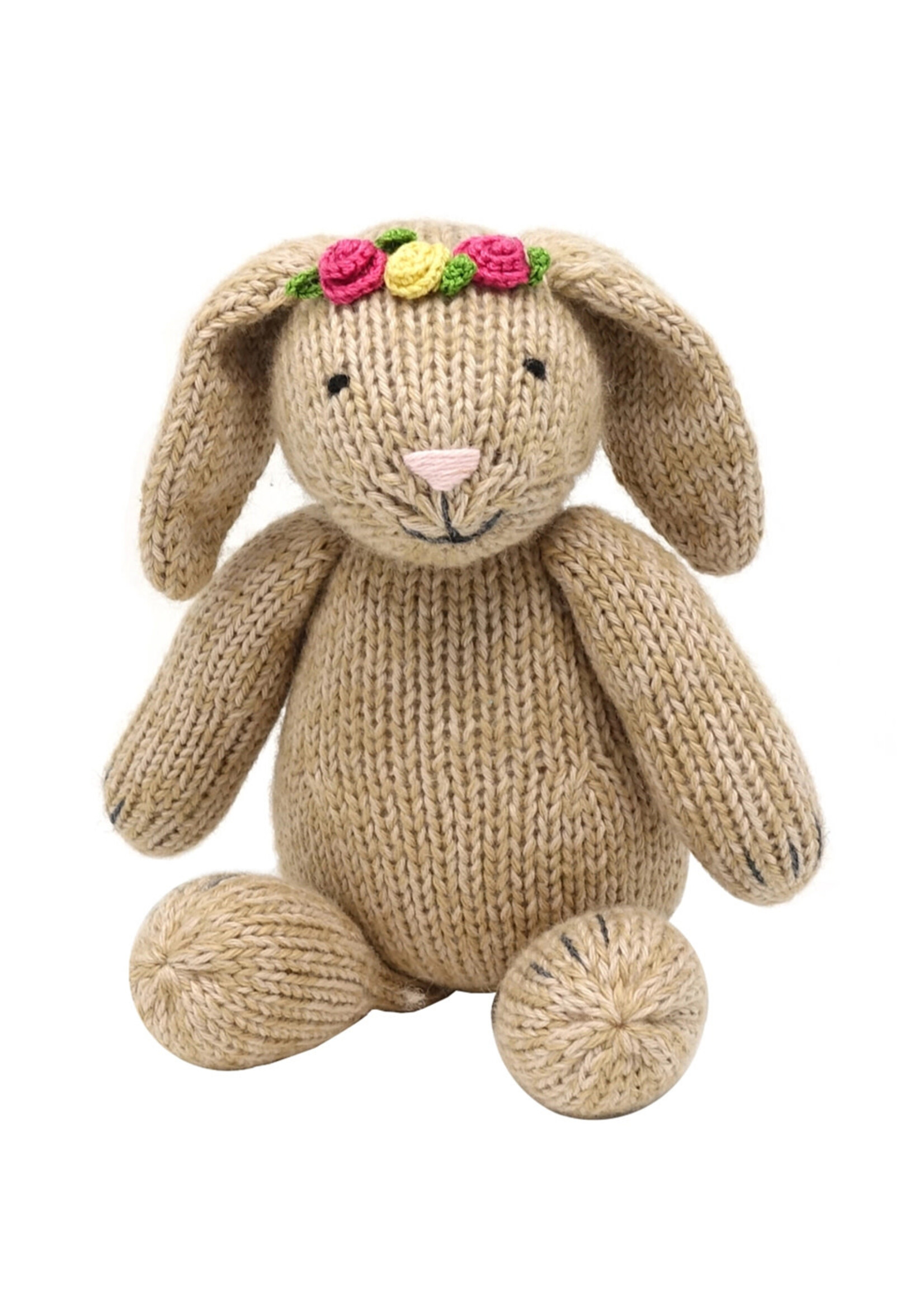 Melange Collection Knit Toy Bunny with Flowers