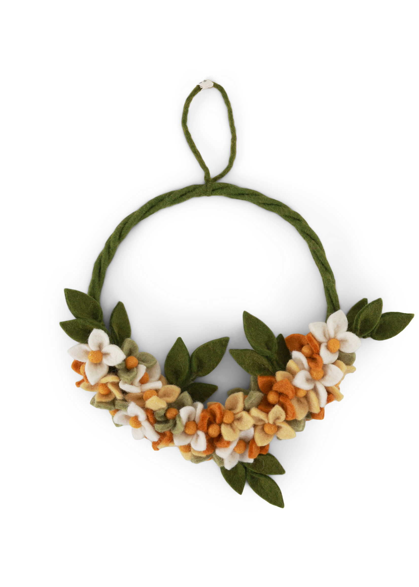 Gry and Sif Yellow Dawn Flower Felt Wreath