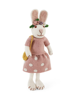 Gry and Sif Felt White Girly Bunny with Flower Hair Band