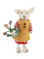Gry and Sif Felt White Girly Sheep with Watering Can