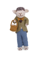 Gry and Sif Grey Boy Sheep with Green Jacket & Egg Basket