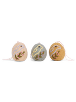 Gry and Sif Felt Egg with Birds Ornament Set
