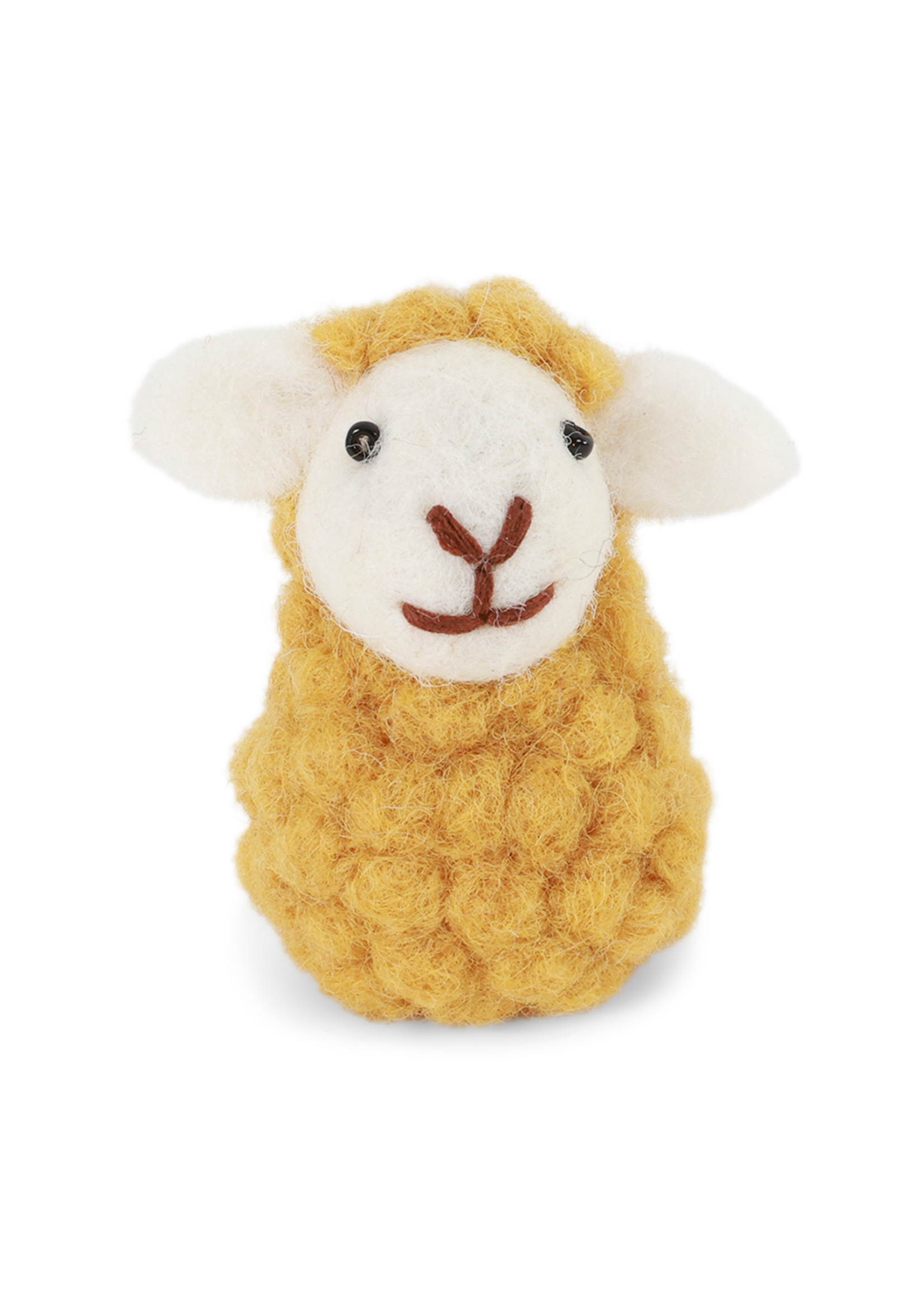 Gry and Sif Felt Sitting Sheep Ornament - Ochre