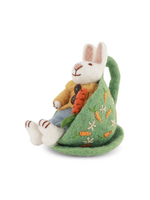Gry and Sif Felt Bunny Ornament - In a Carrot Cup
