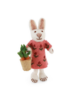 Gry and Sif Felt Bunny Ornament - Carrot Basket & Dress