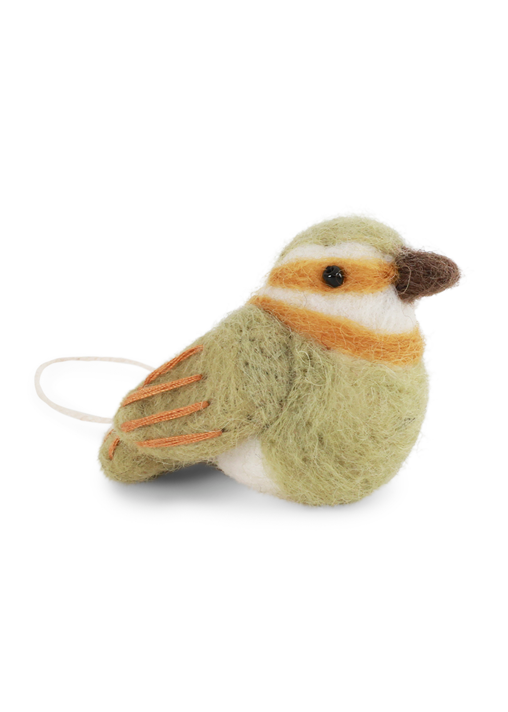Gry and Sif Felt Spinus Bird Ornament - Light Green