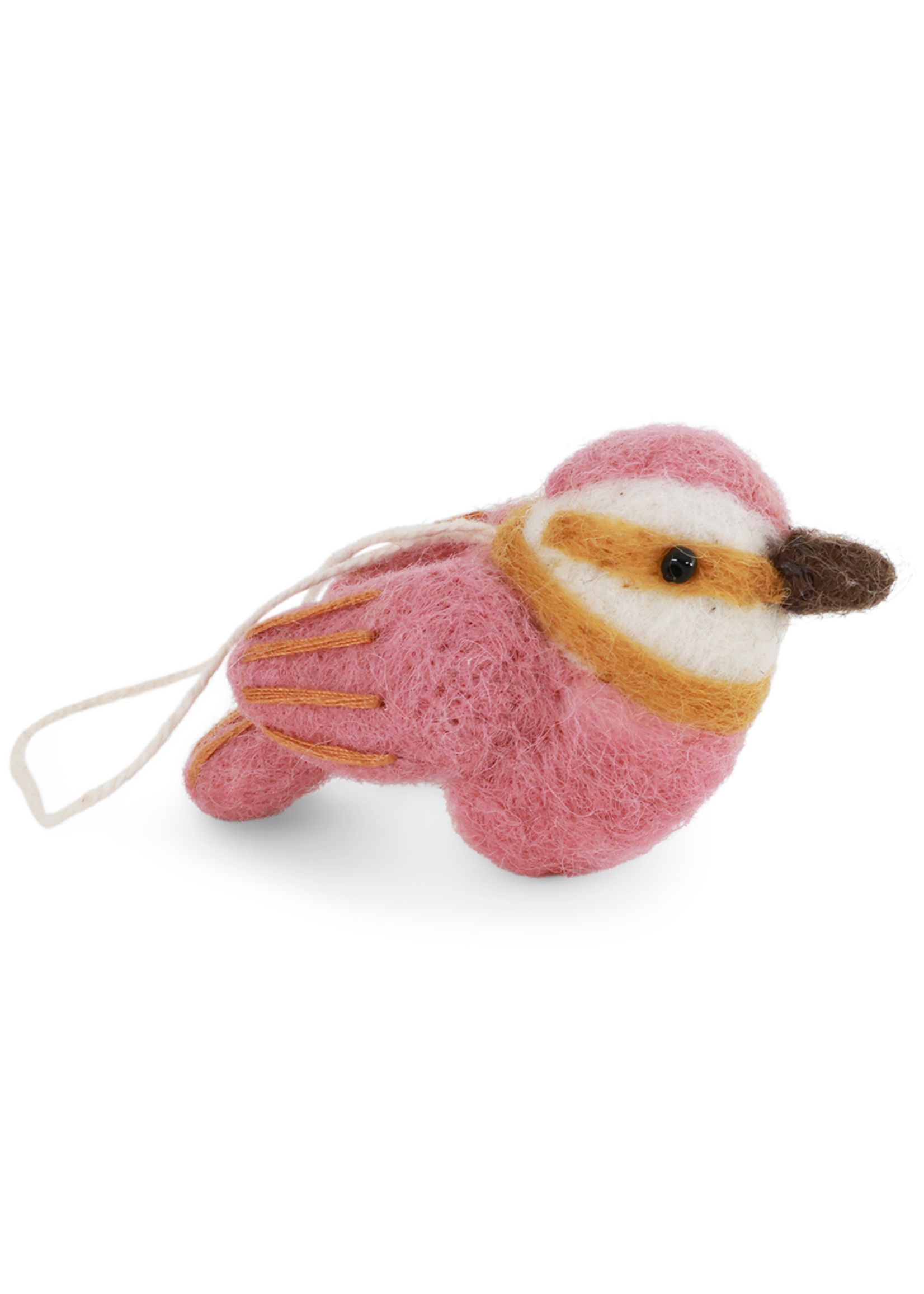 Gry and Sif Felt Spinus Bird Ornament - Rose
