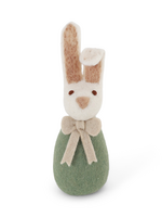Gry and Sif Felt Bunny with Bow - Green