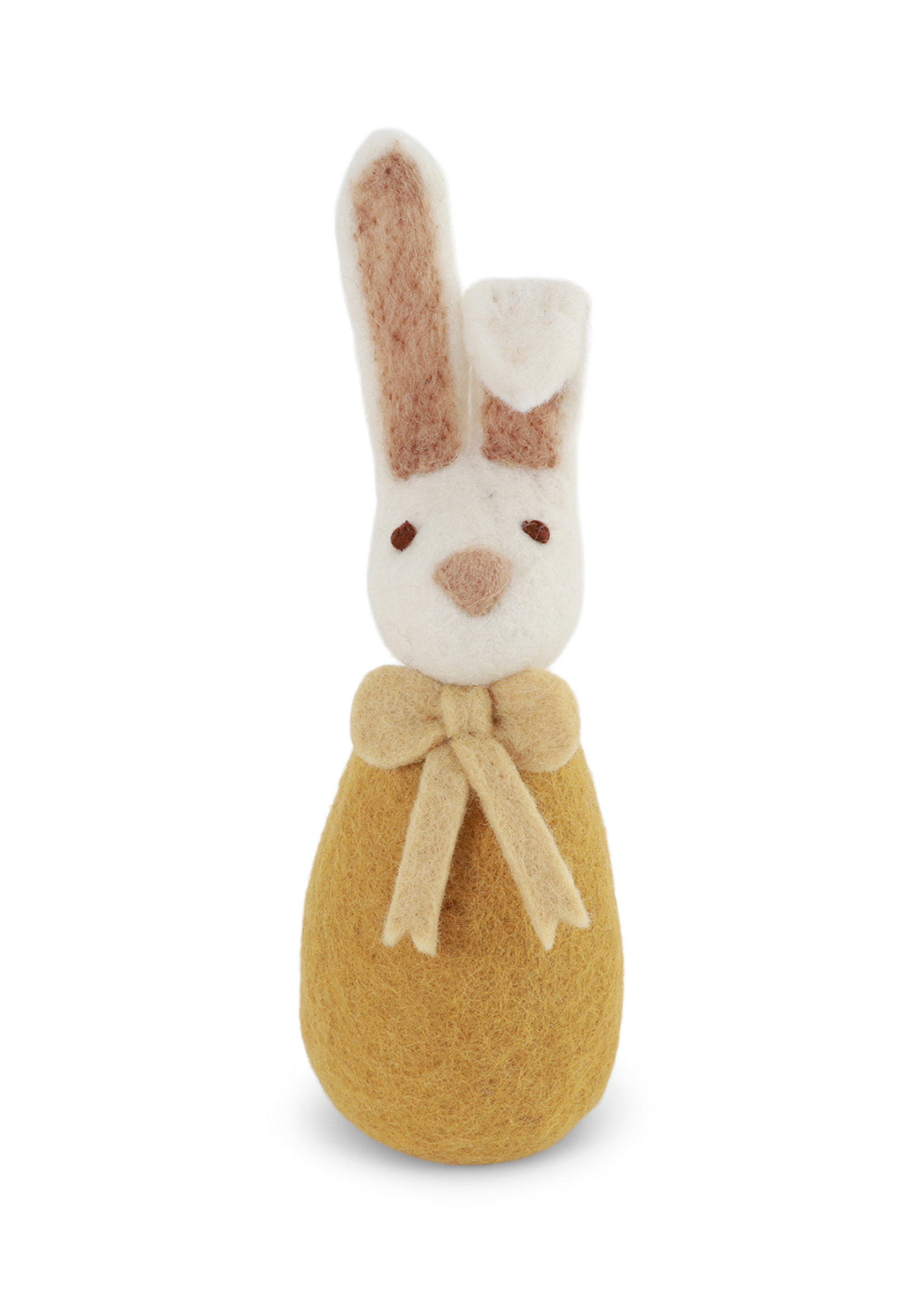 Gry and Sif Felt Bunny with Bow - Ochre