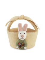 Gry and Sif Felt Bunny Basket - Light Yellow