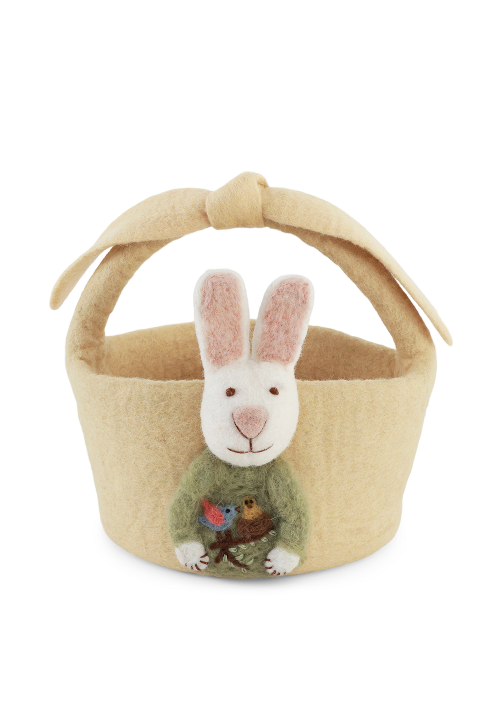 Gry and Sif Felt Bunny Basket - Light Yellow